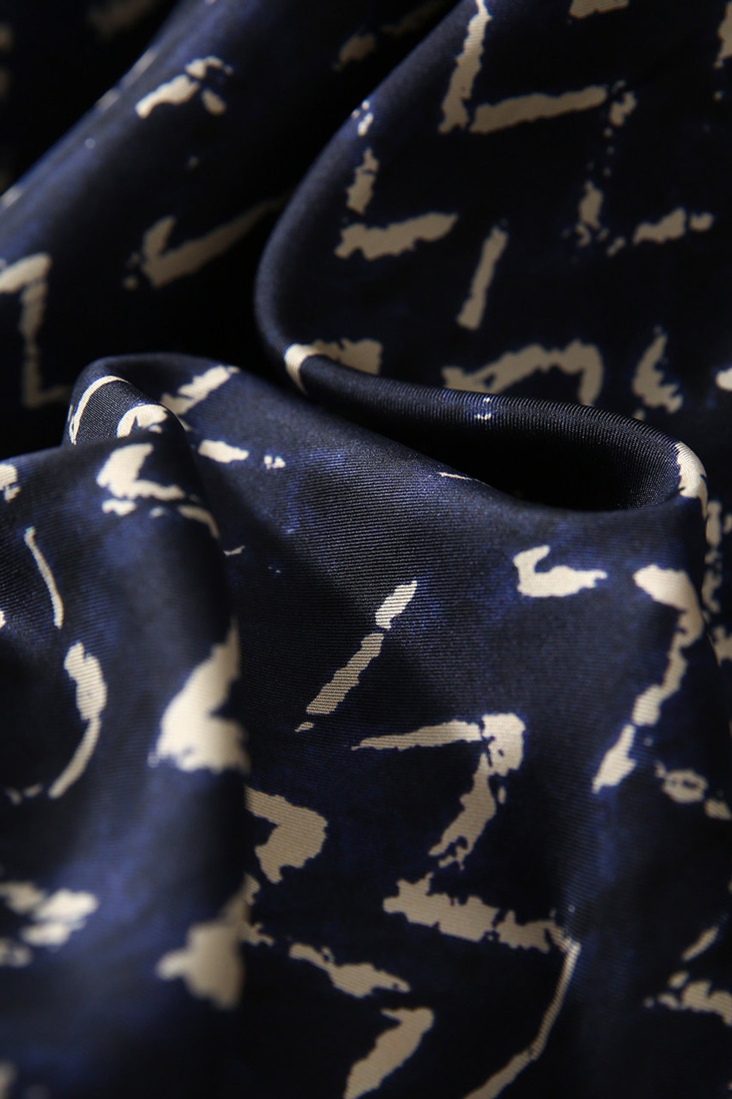 100% Silk Twill Printed Trapeze Midi Dress