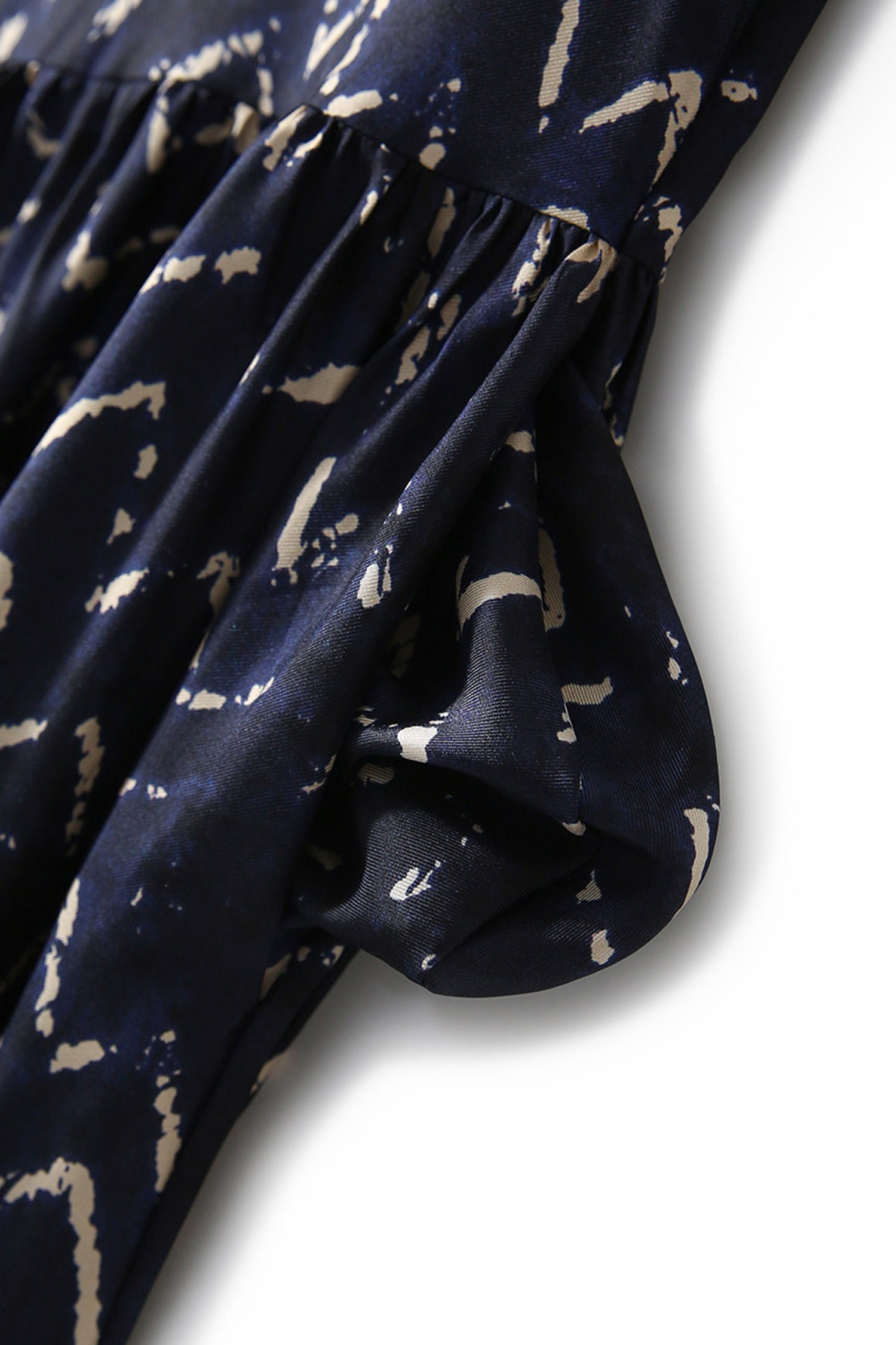 100% Silk Twill Printed Trapeze Midi Dress