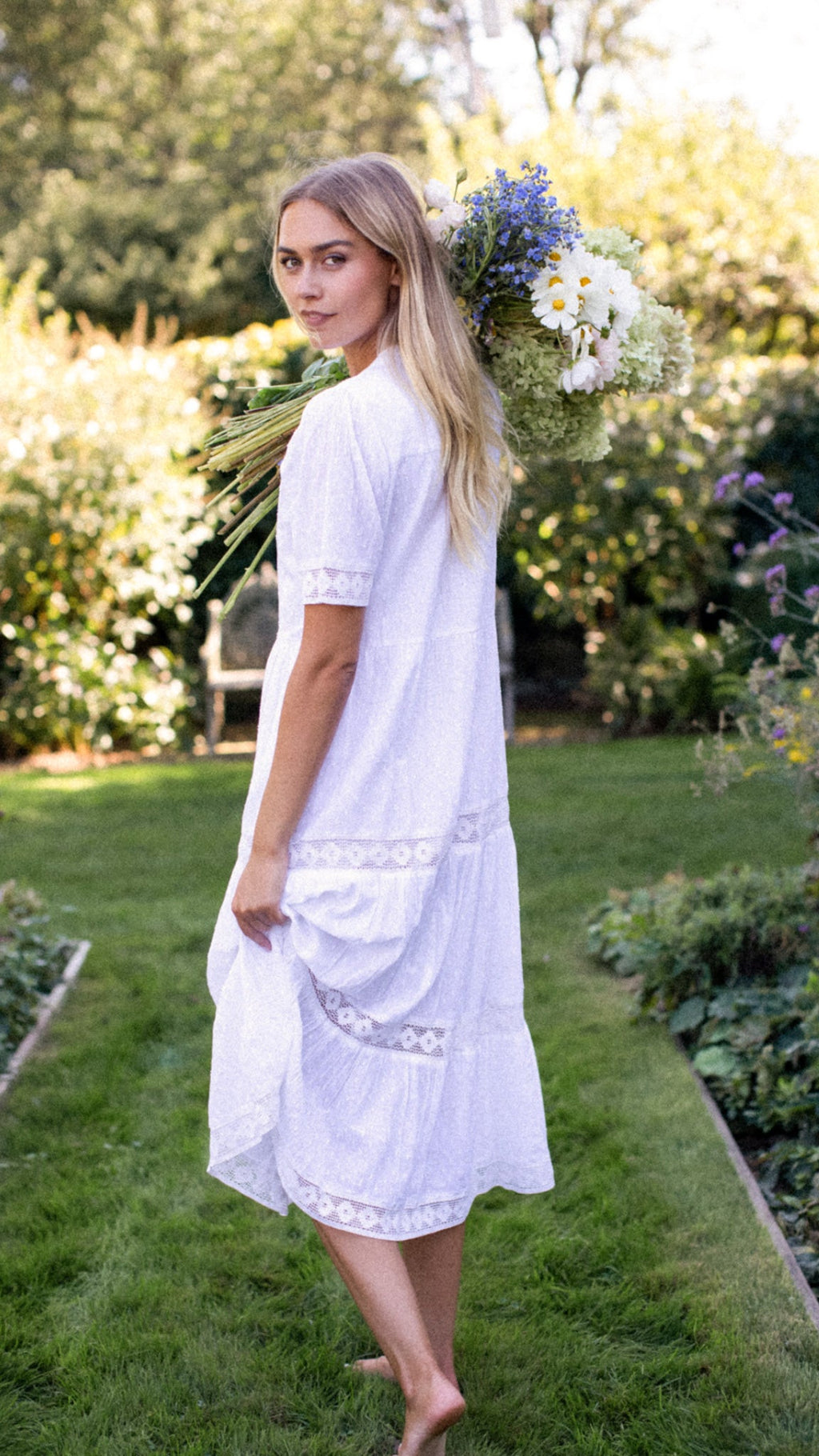 Eve Dress - White Dobby