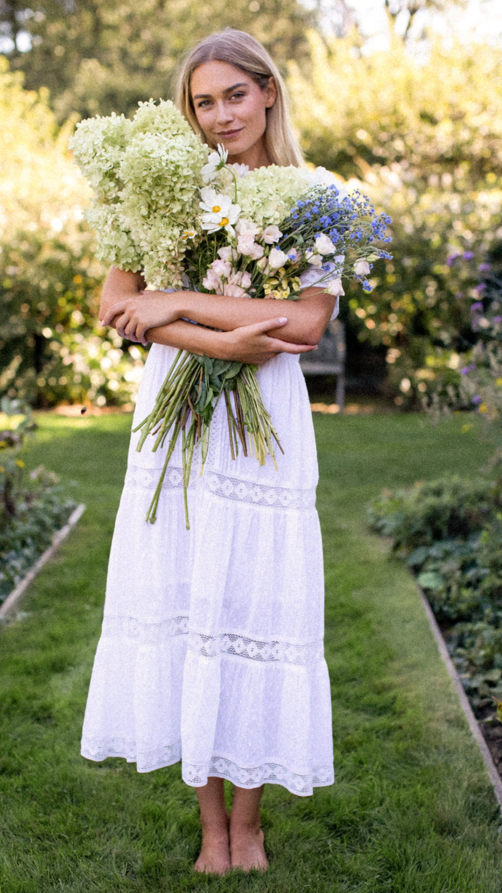 Eve Dress - White Dobby