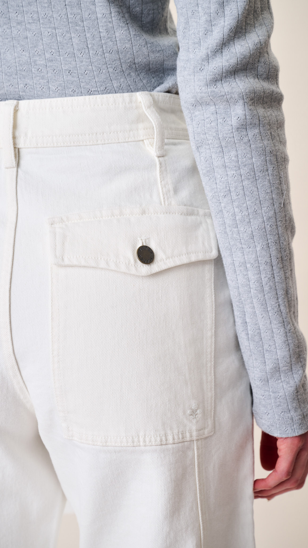 Meade High Rise Barrel Jean - White