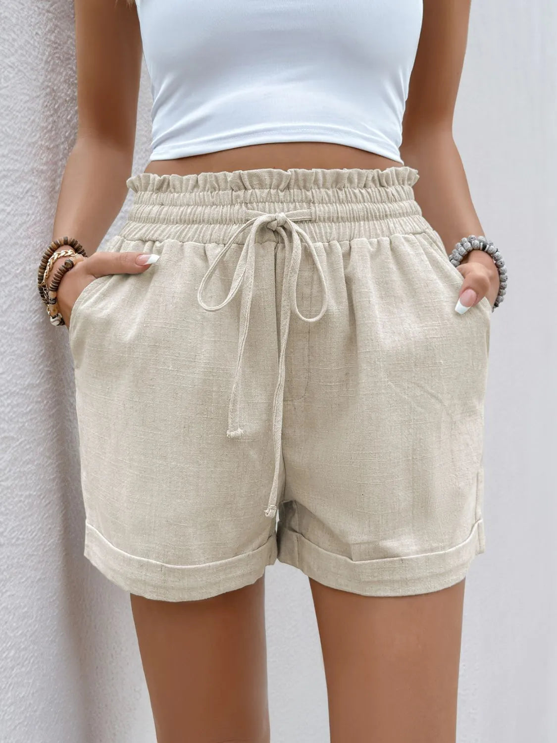 Frill Drawstring Shorts