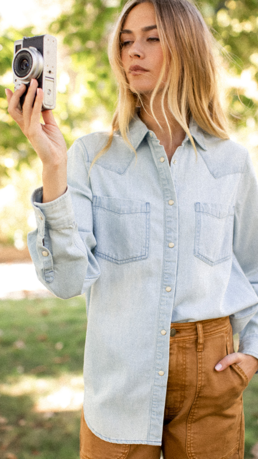 Denim Western Shirt - Pale Wash