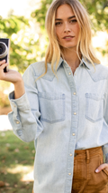 Denim Western Shirt - Pale Wash