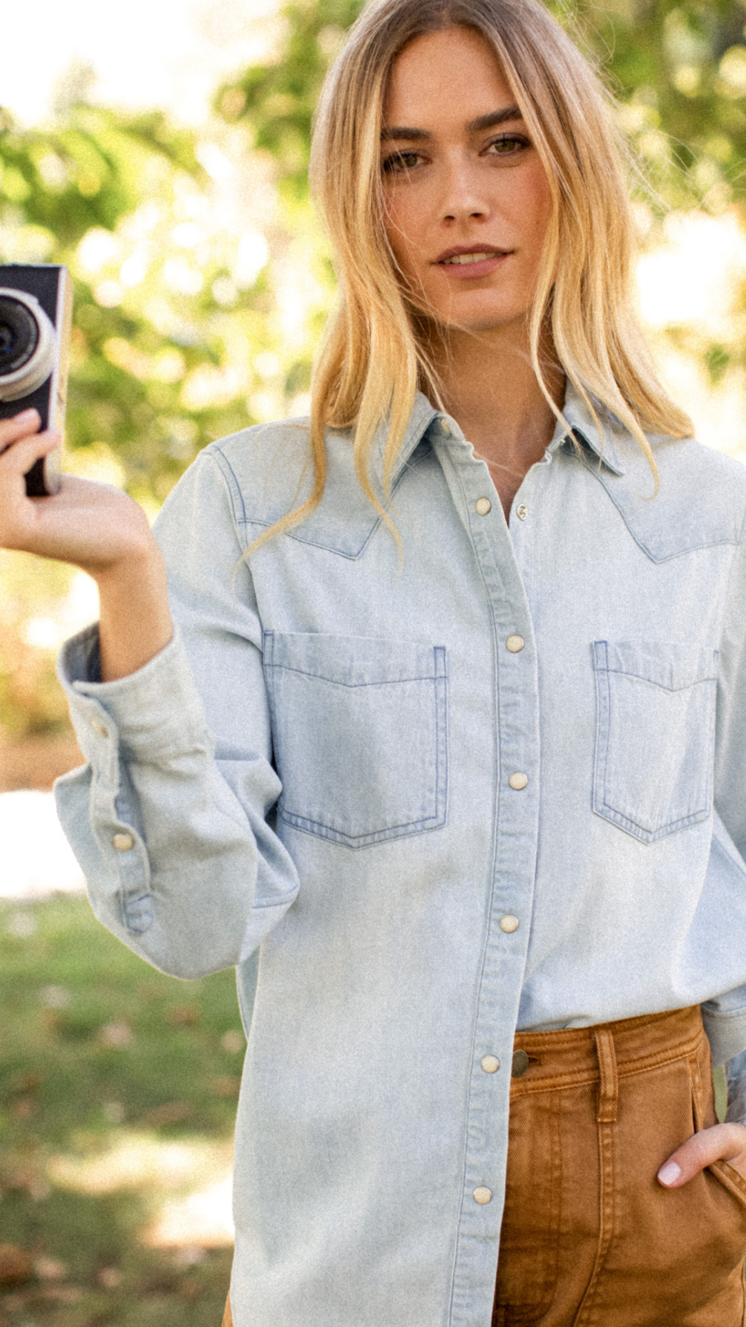 Denim Western Shirt - Pale Wash