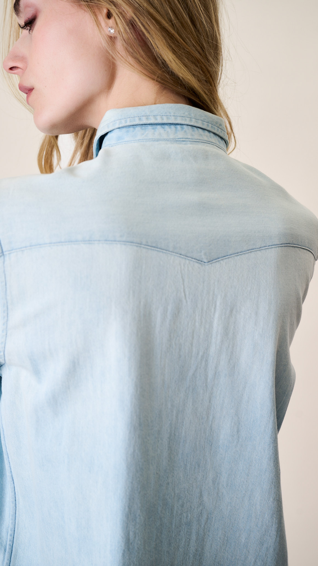 Denim Western Shirt - Pale Wash