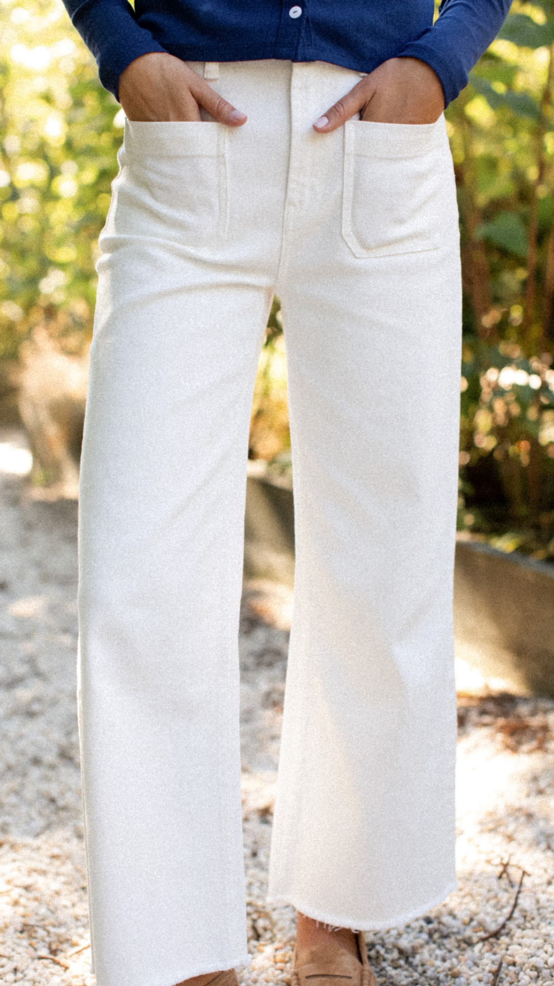 Haven High Rise Wide Leg Jean - White