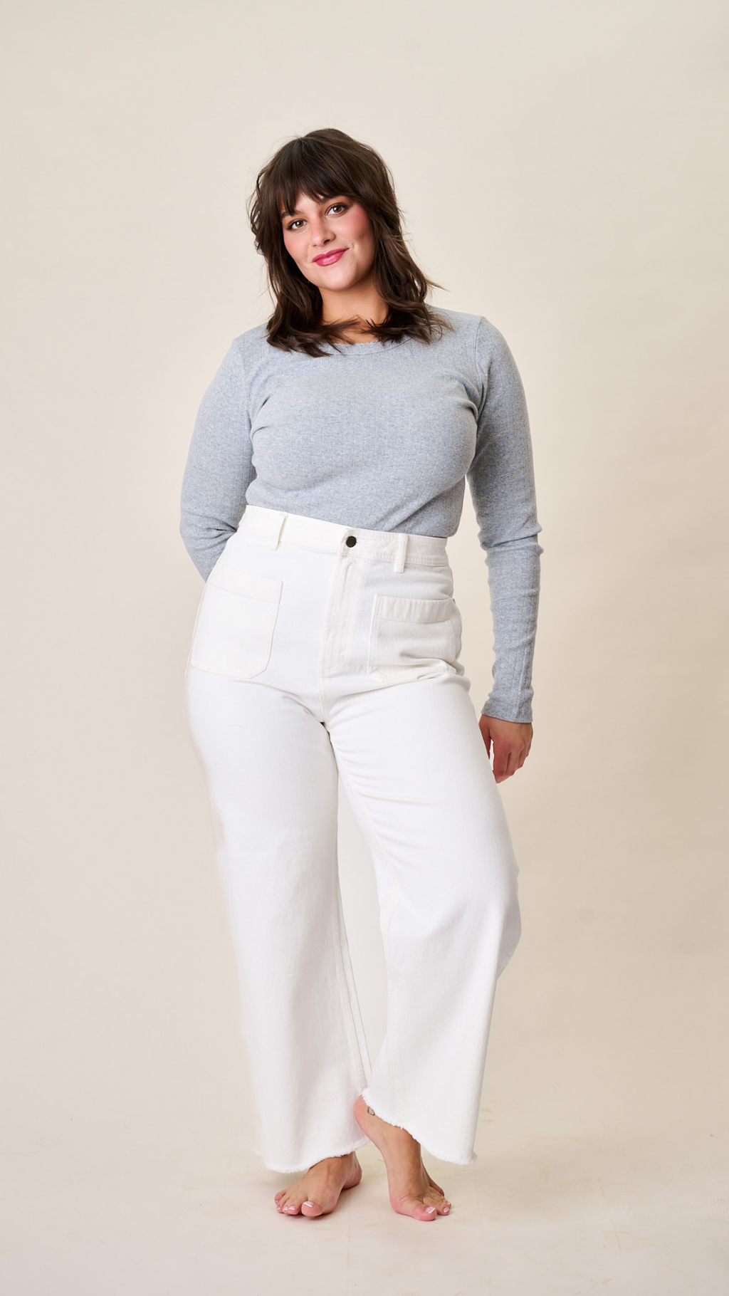 Haven High Rise Wide Leg Jean - White