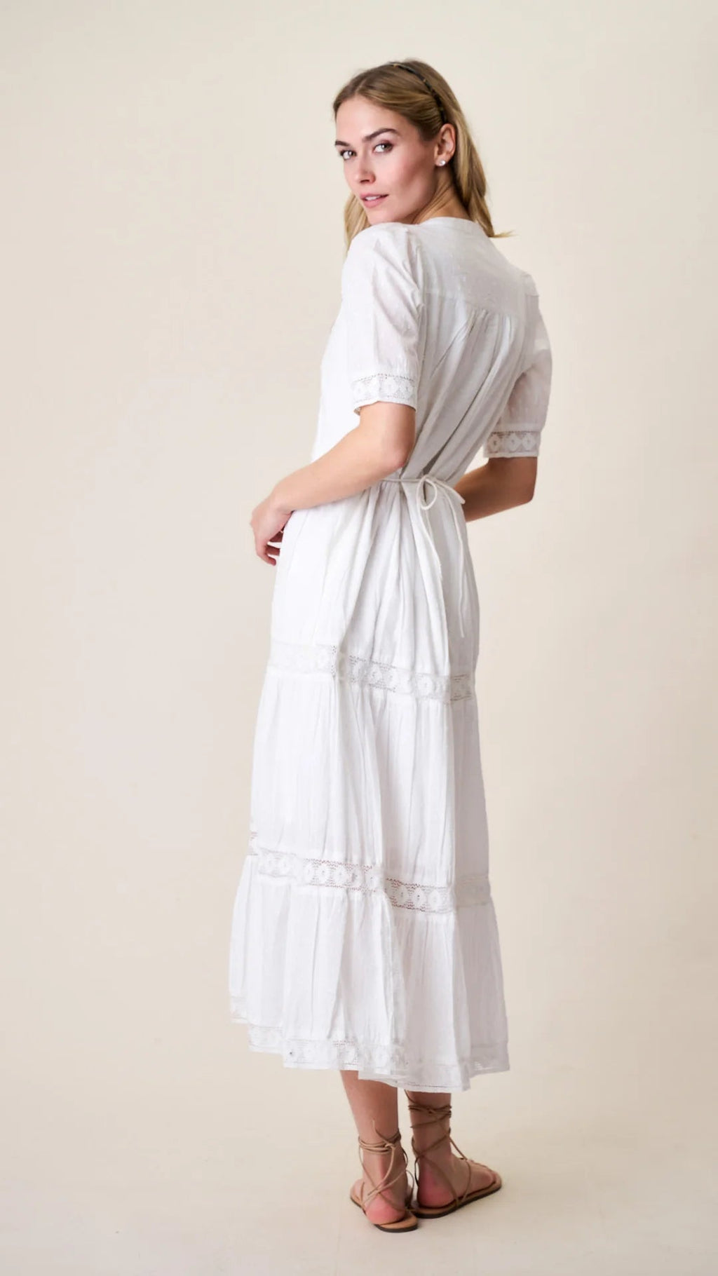 Eve Dress - White Dobby