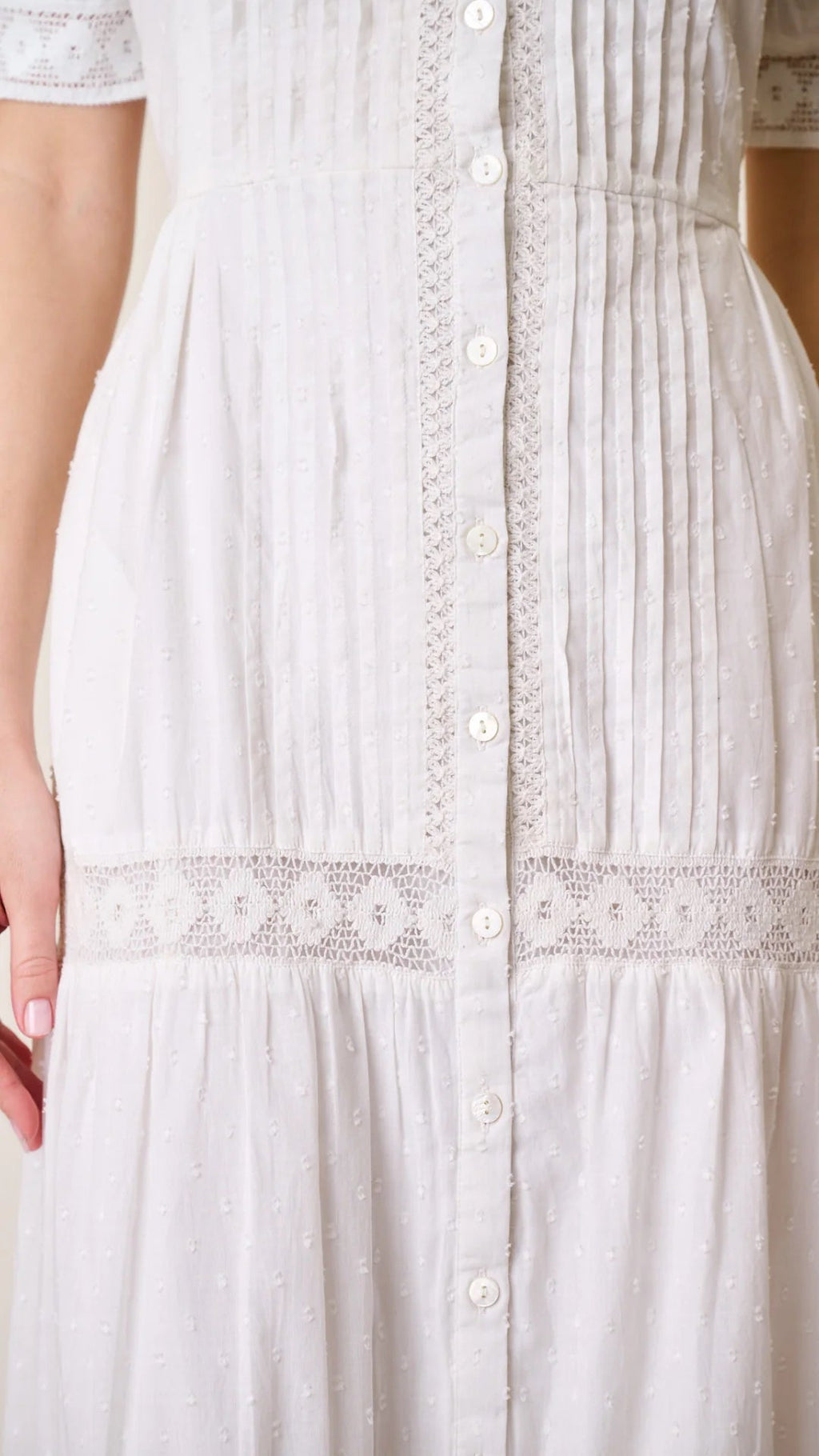 Eve Dress - White Dobby