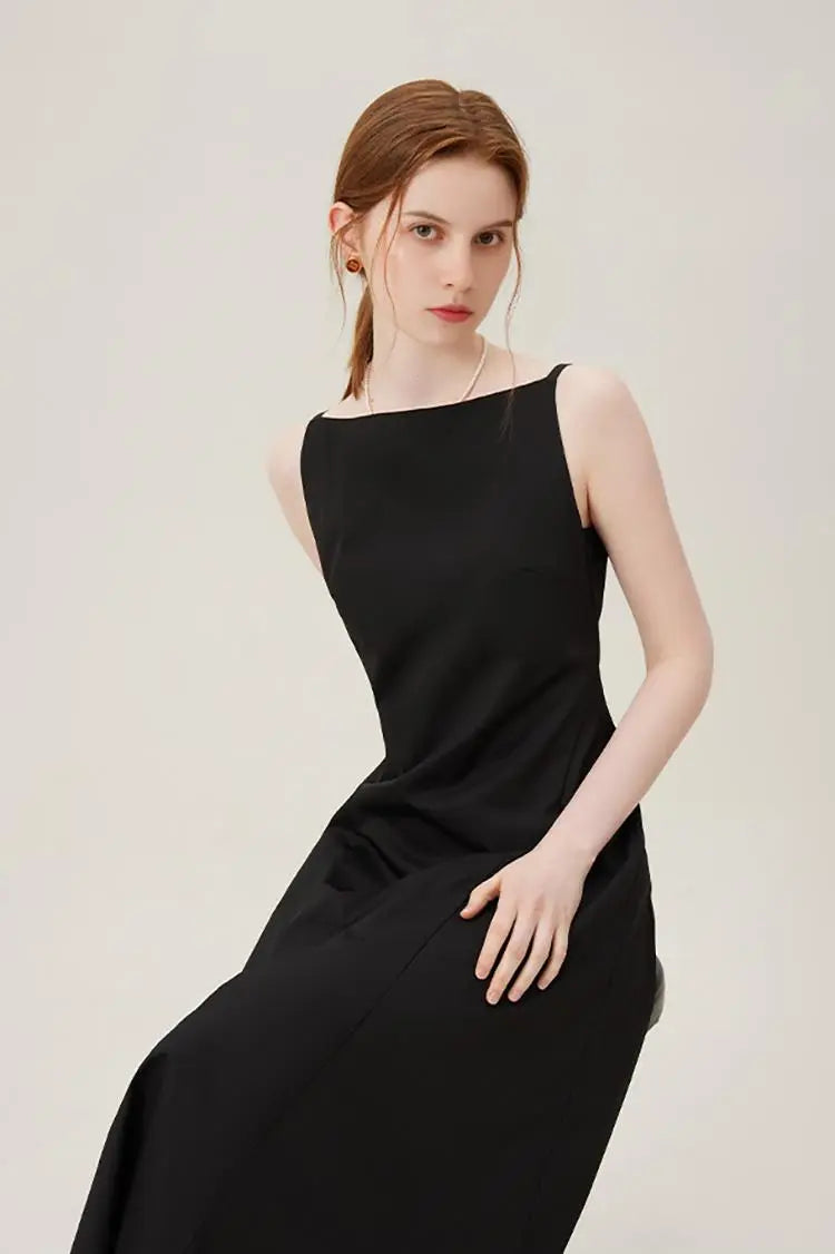 French Style Black Formal Dress