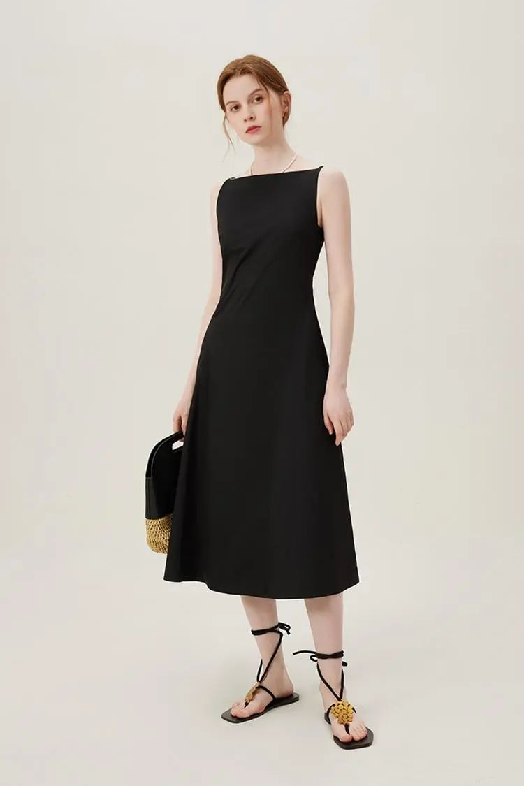French Style Black Formal Dress