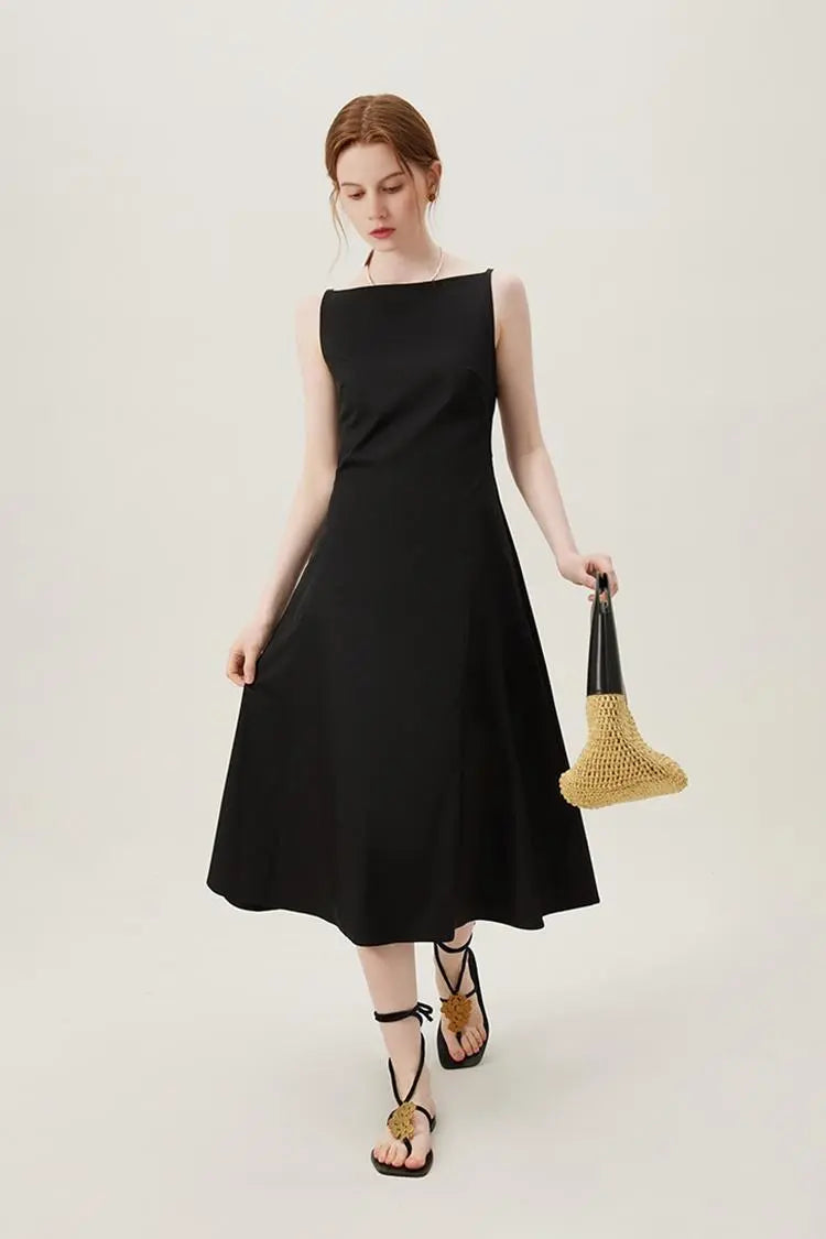French Style Black Formal Dress