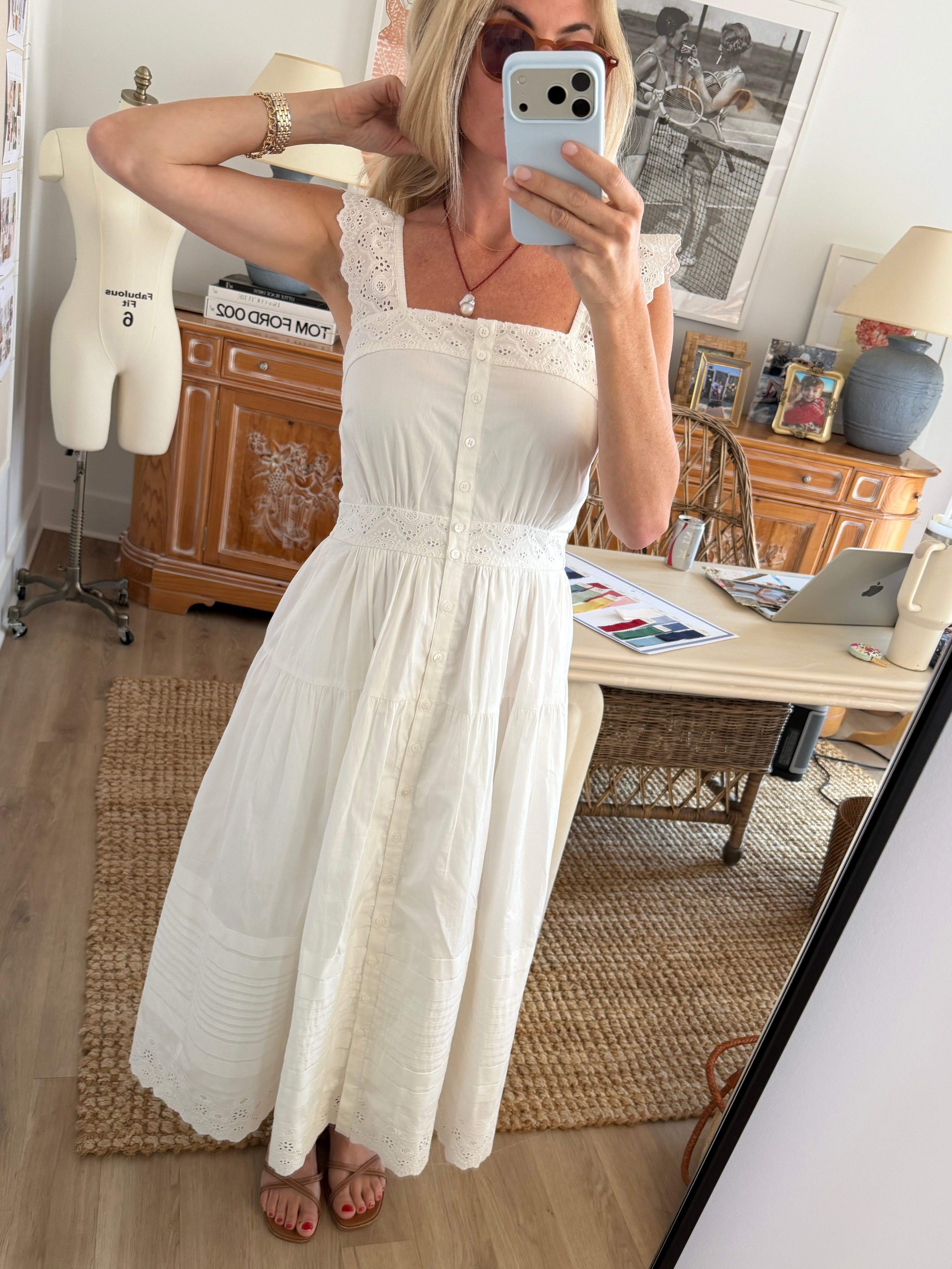 Frida Dress - Shell Schiffli