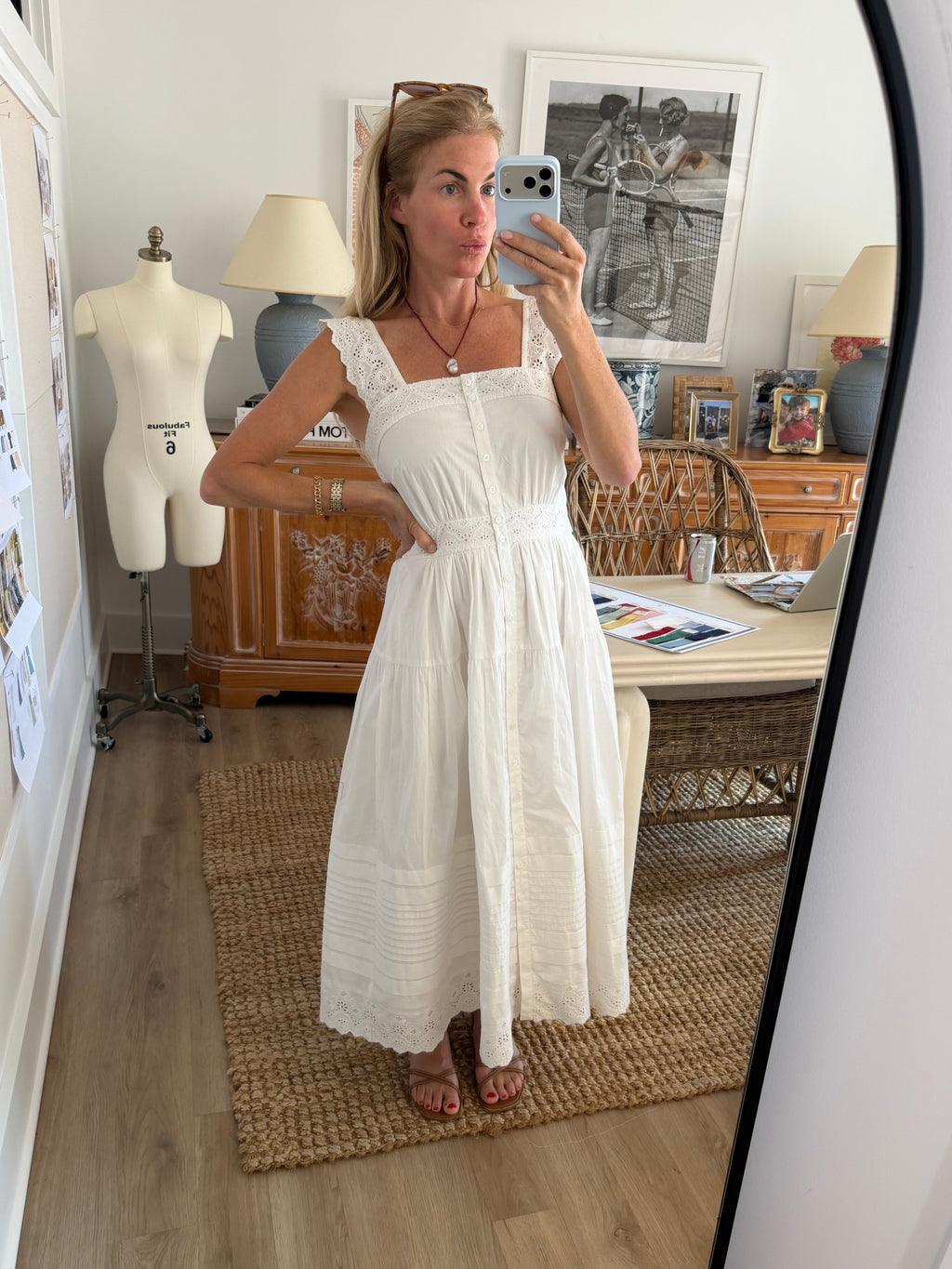 Frida Dress - Shell Schiffli