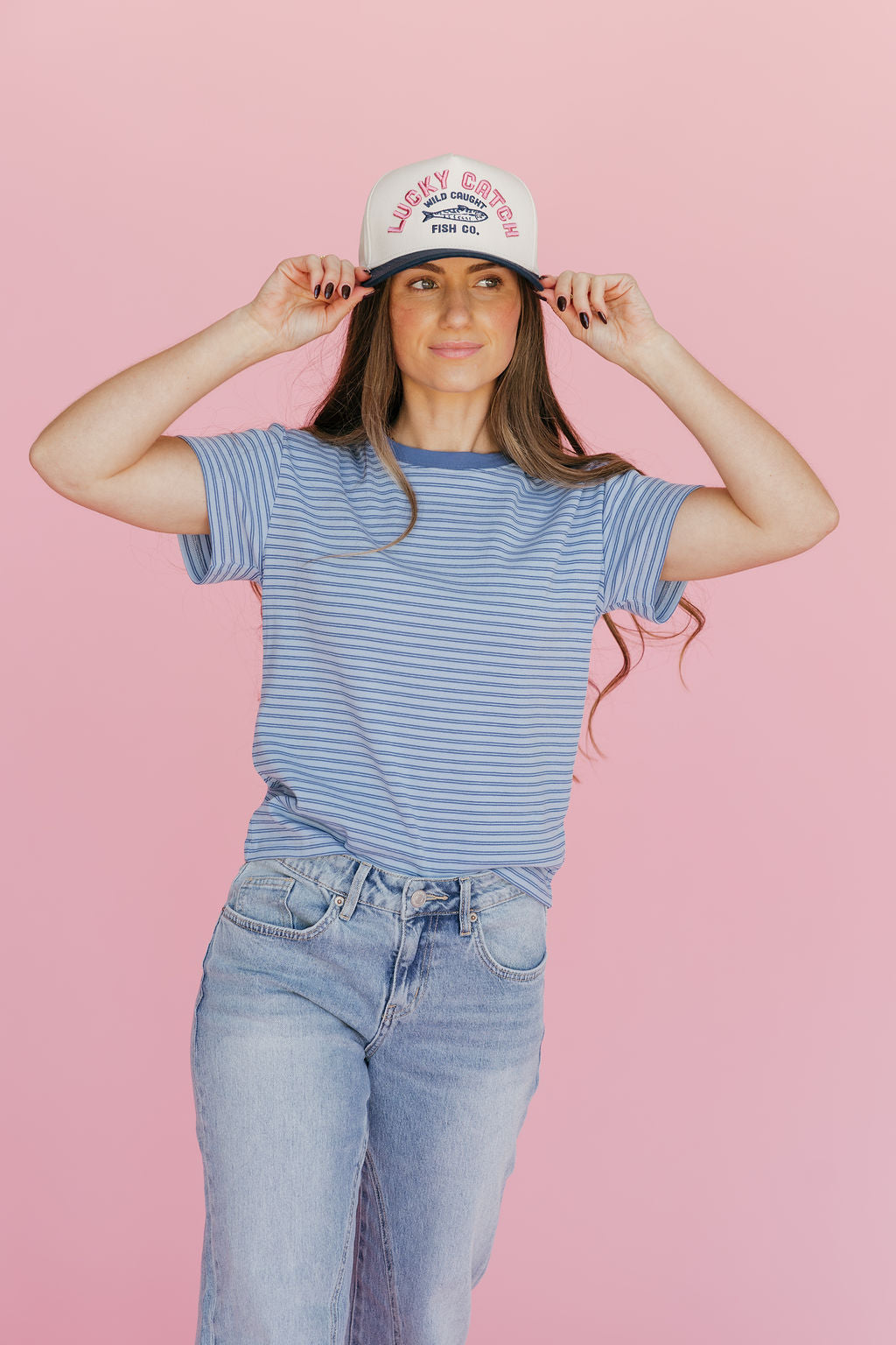 Gabi Tee-Blue Stripe