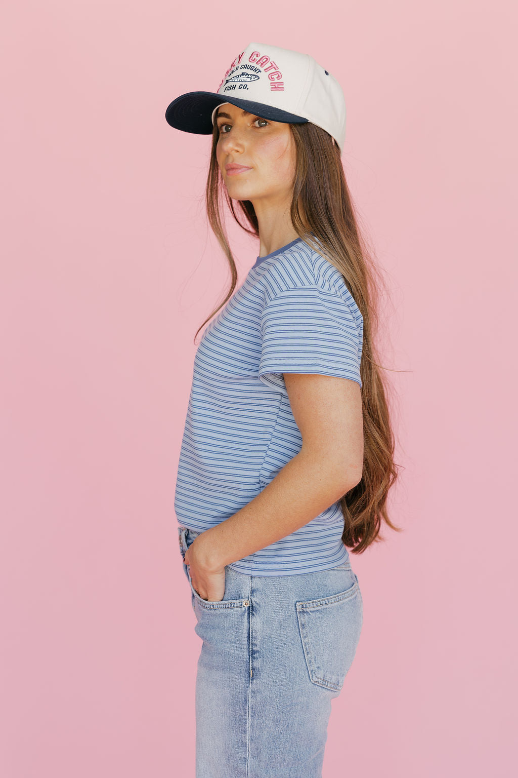 Gabi Tee-Blue Stripe