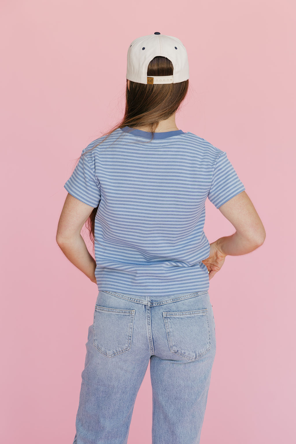 Gabi Tee-Blue Stripe