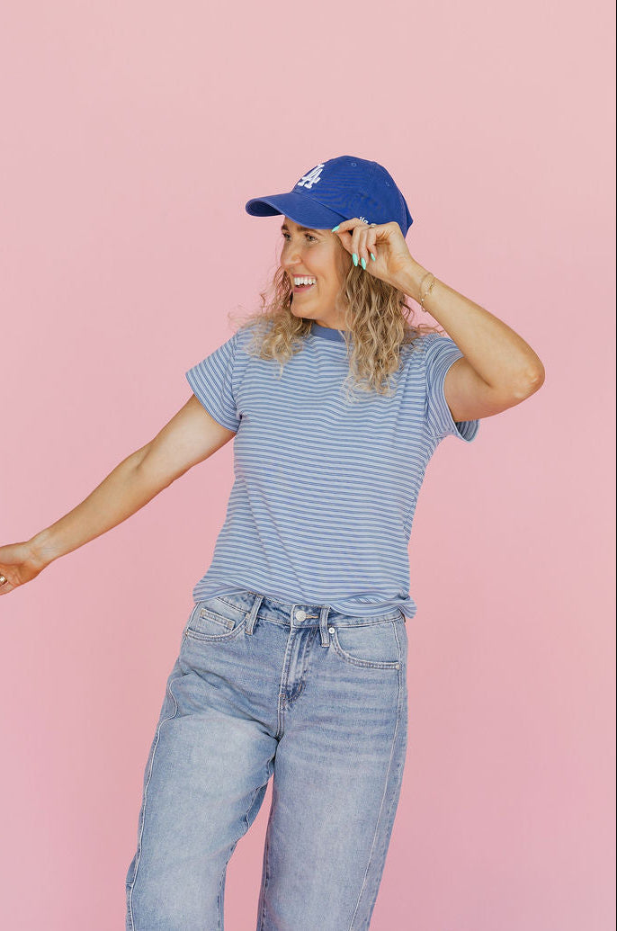 Gabi Tee-Blue Stripe