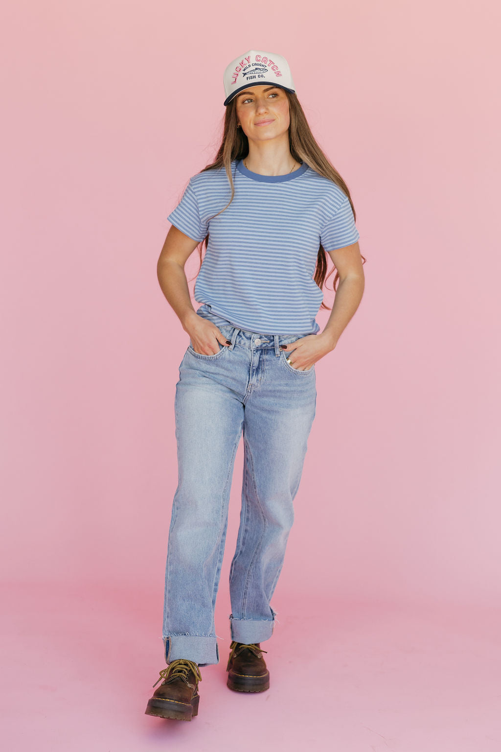 Gabi Tee-Blue Stripe