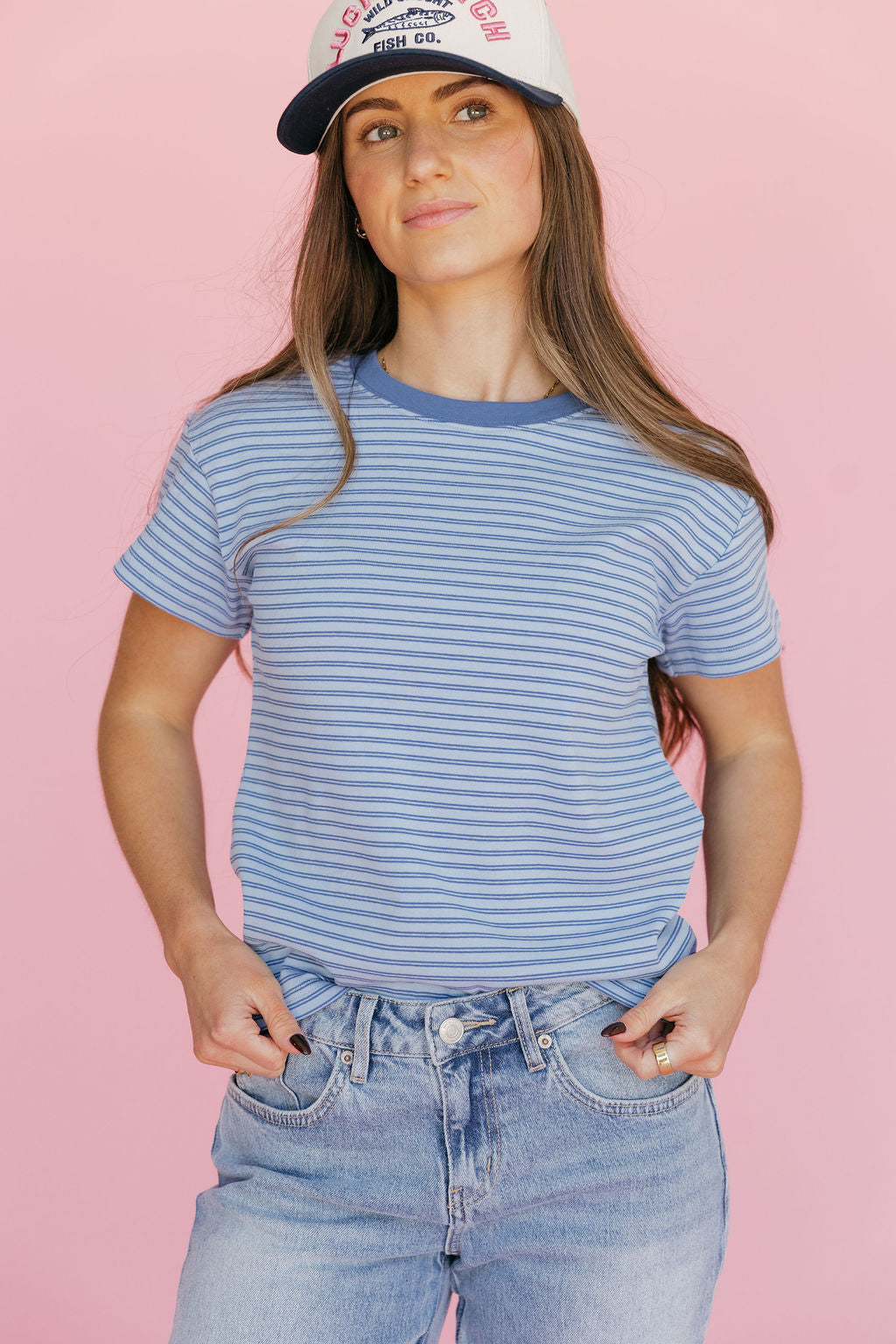 Gabi Tee-Blue Stripe
