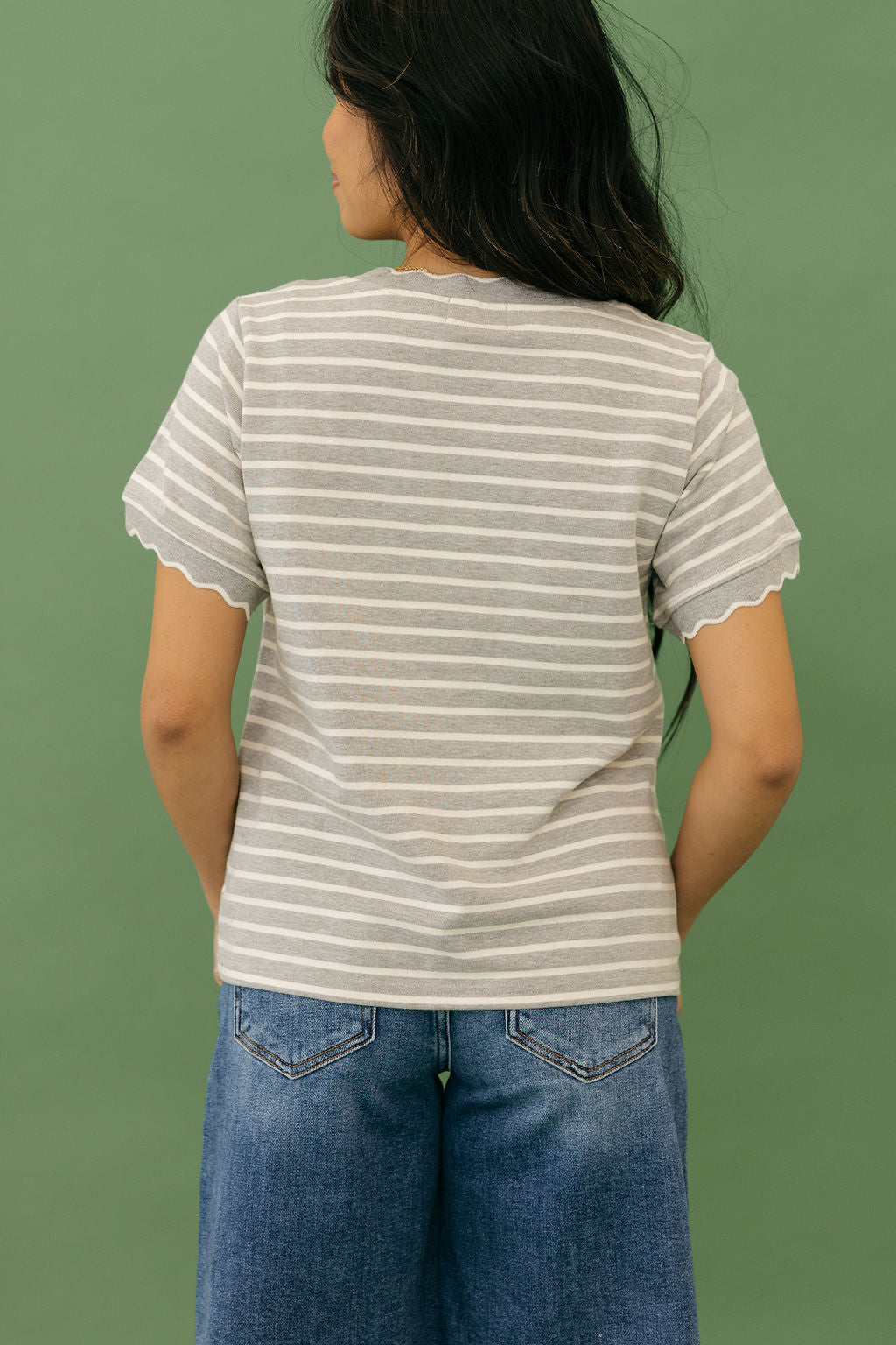 Mindi Top-Grey/Ivory