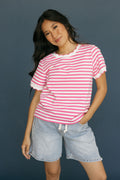 Mindi Top-Pink/Ivory