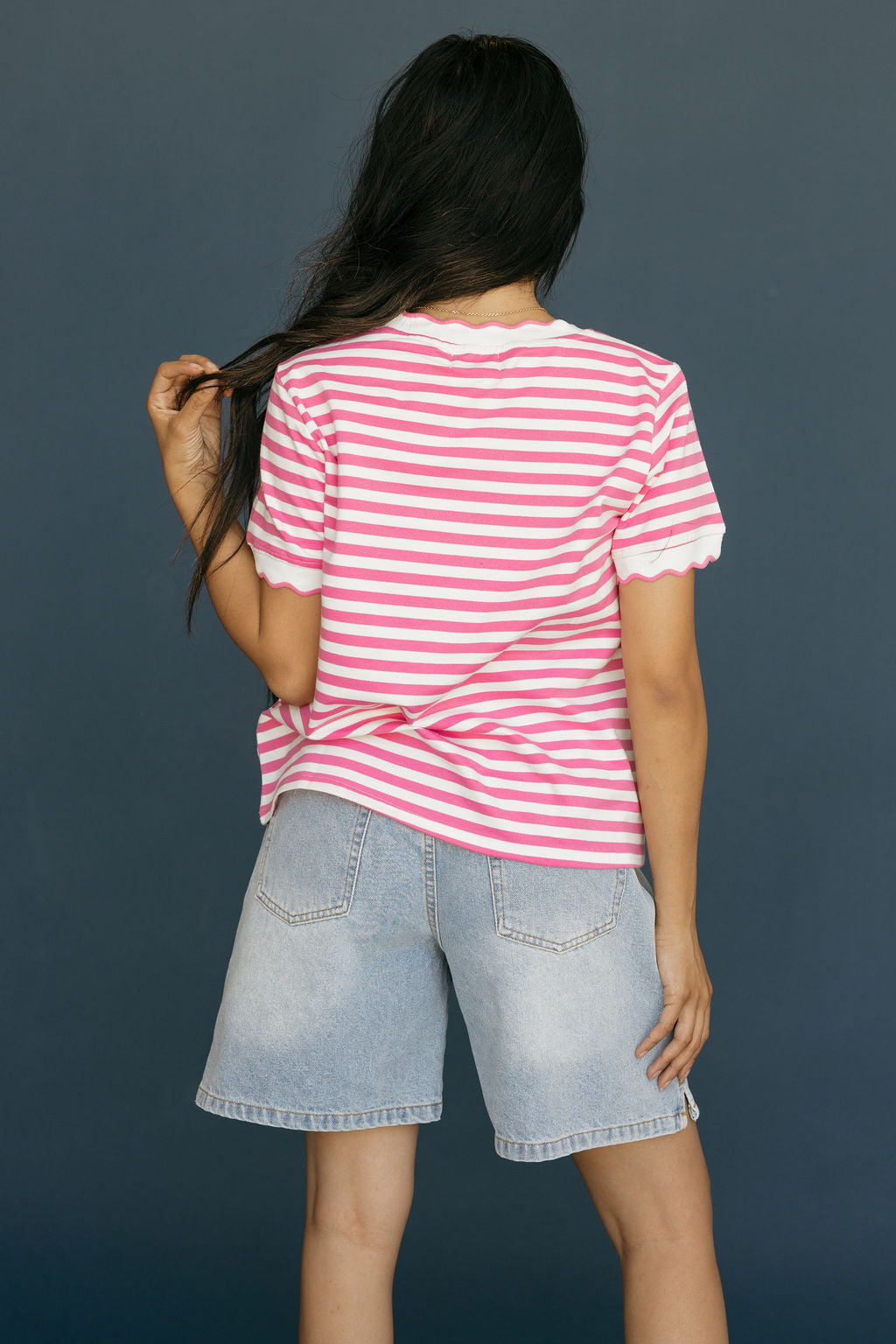 Mindi Top-Pink/Ivory