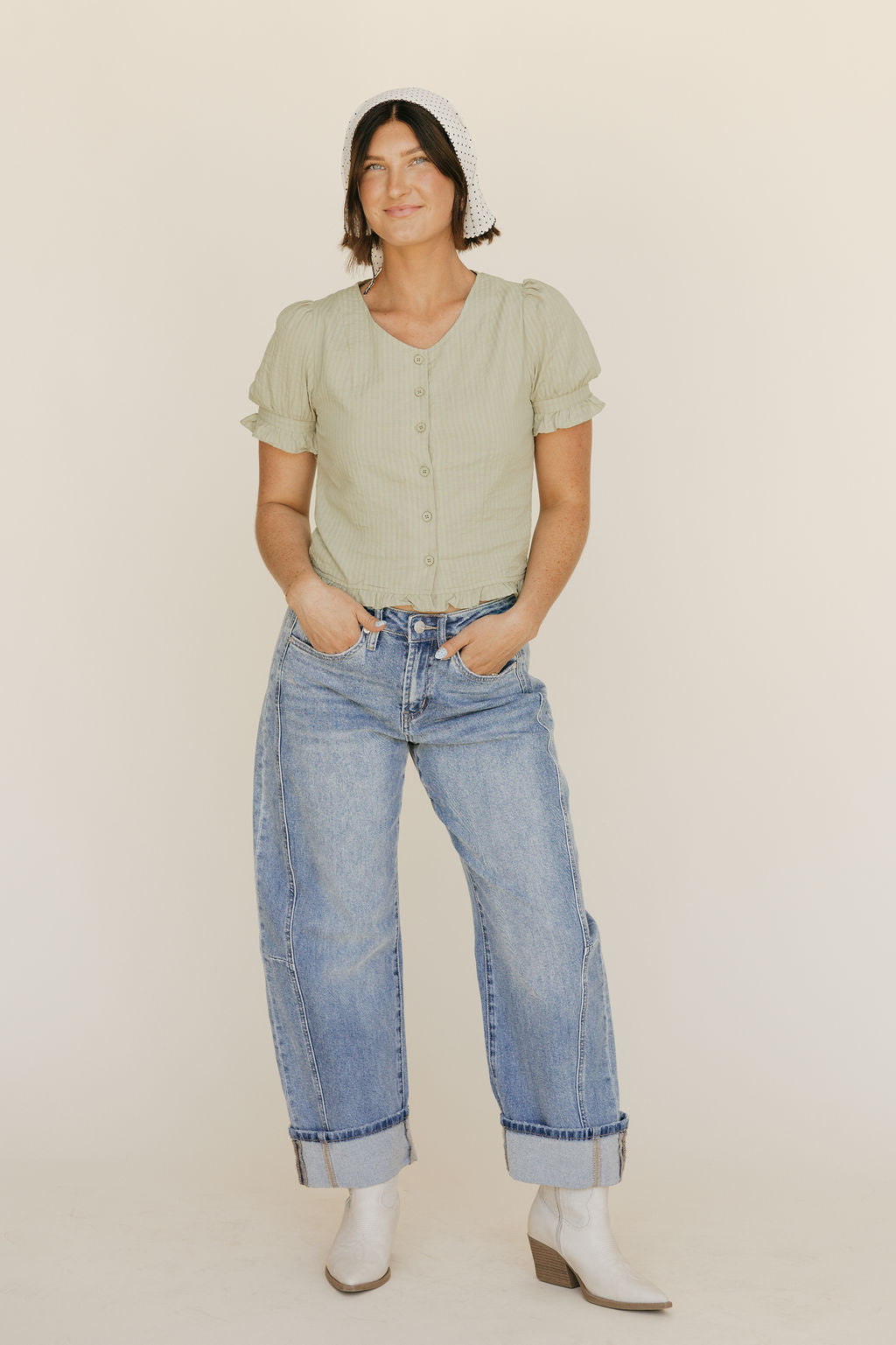 Margo Top-Green Stripe