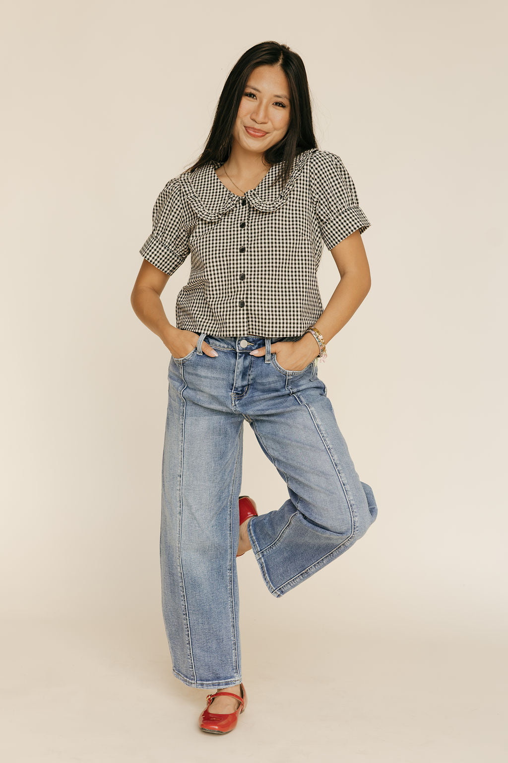 Darcy Top-Black Gingham