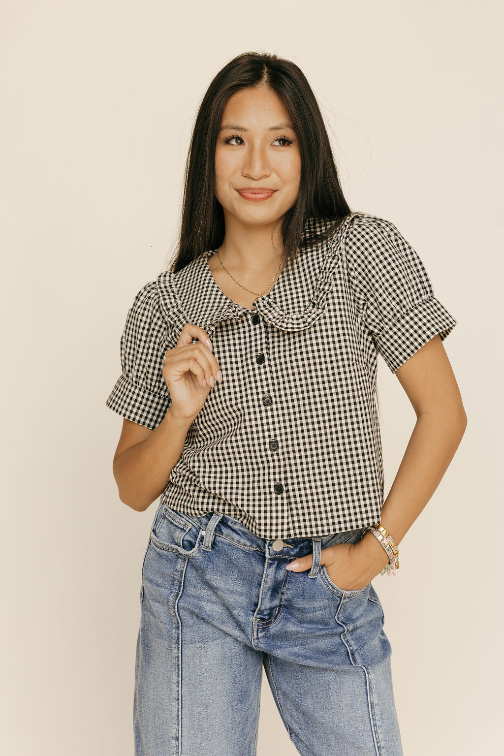 Darcy Top-Black Gingham