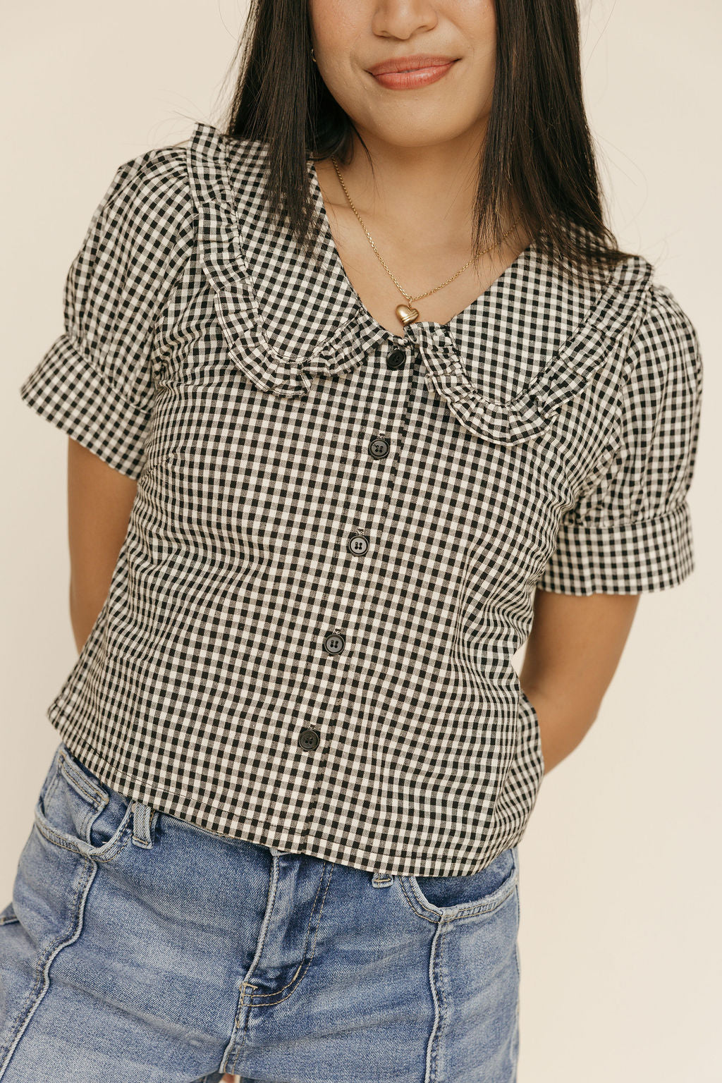 Darcy Top-Black Gingham