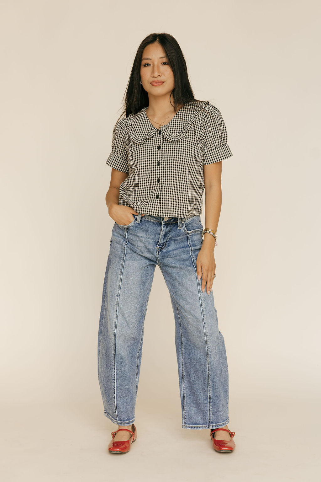 Darcy Top-Black Gingham
