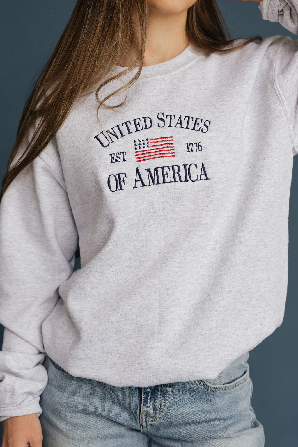 Vintage USA Pullover-Heather Grey