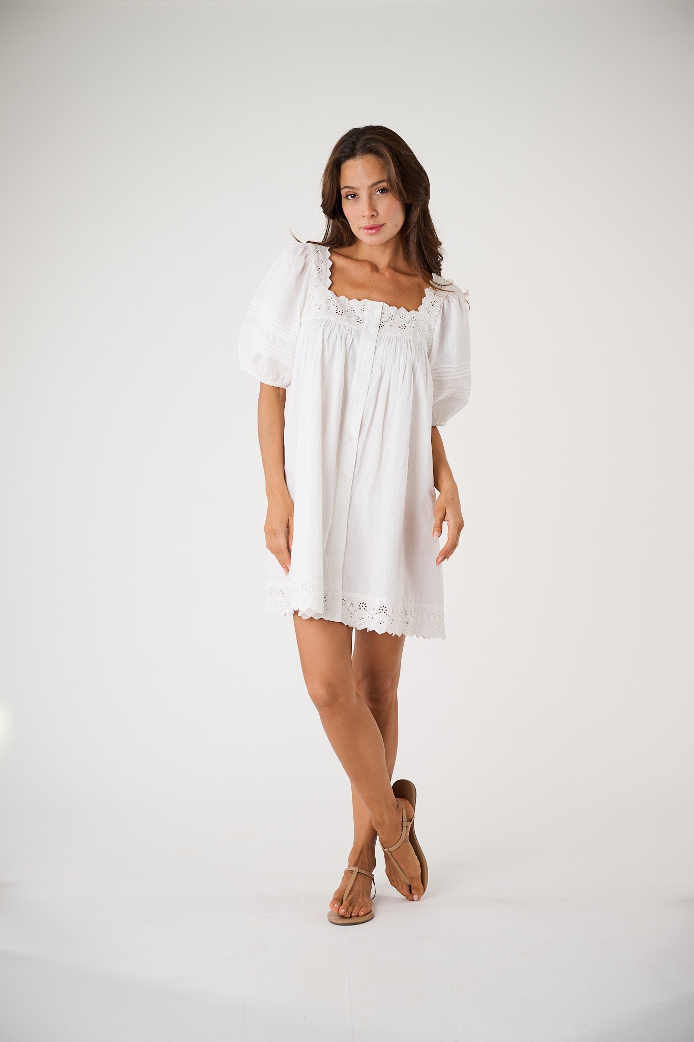 Liza Dress - Shell Schiffli