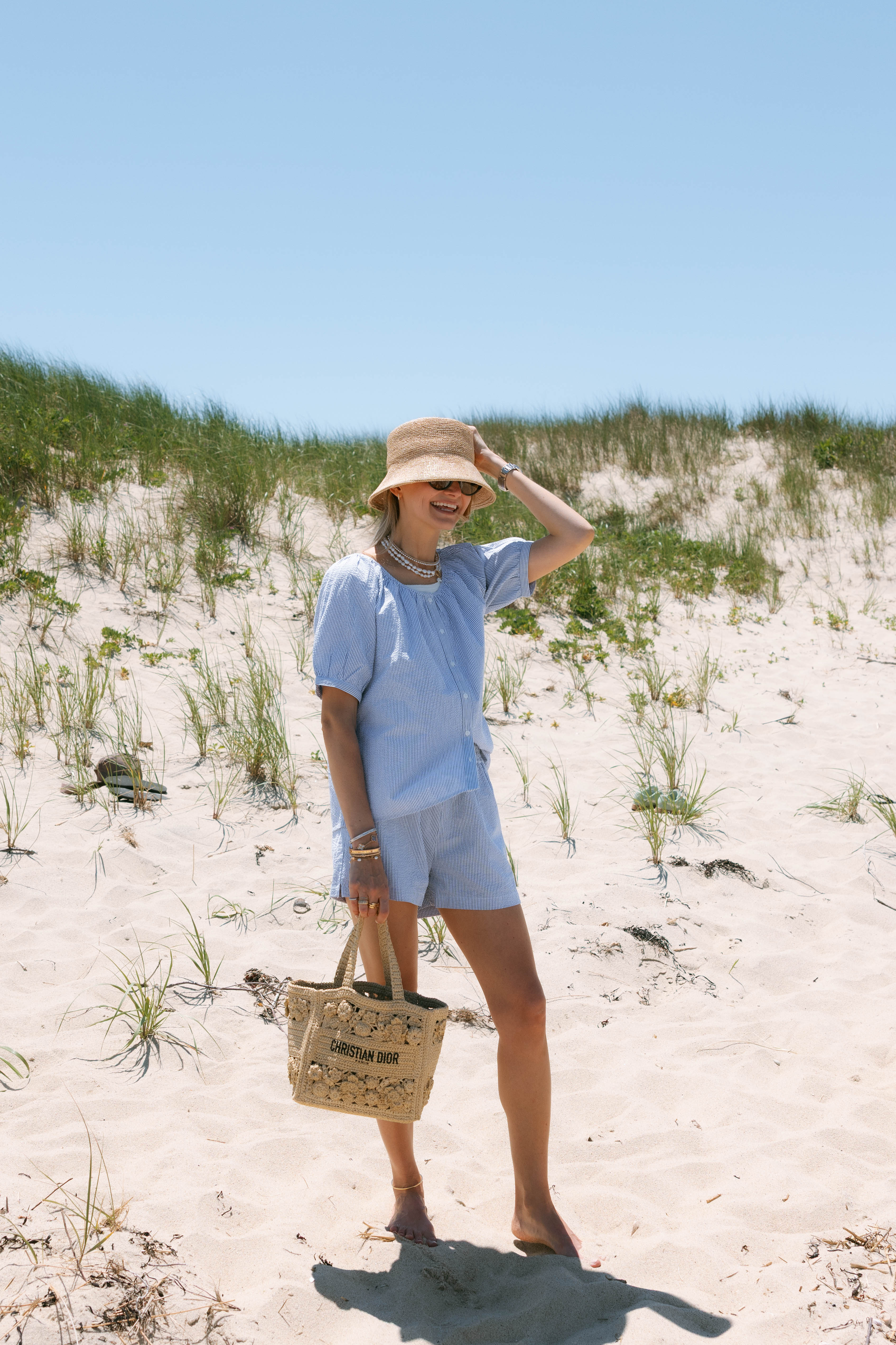 Everly Top - Blue Seersucker