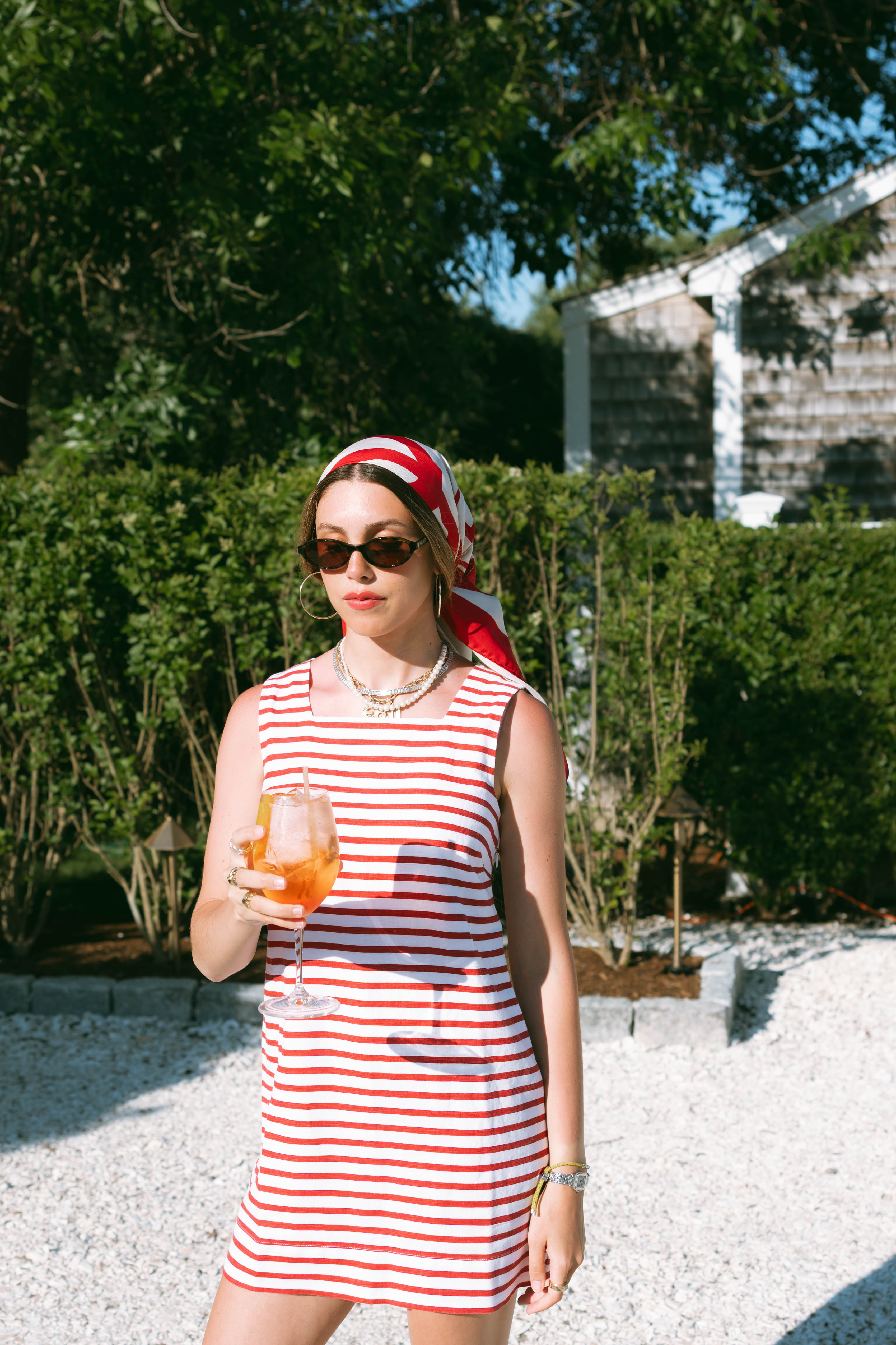 Presley Shift Dress - Red Nautical Stripe