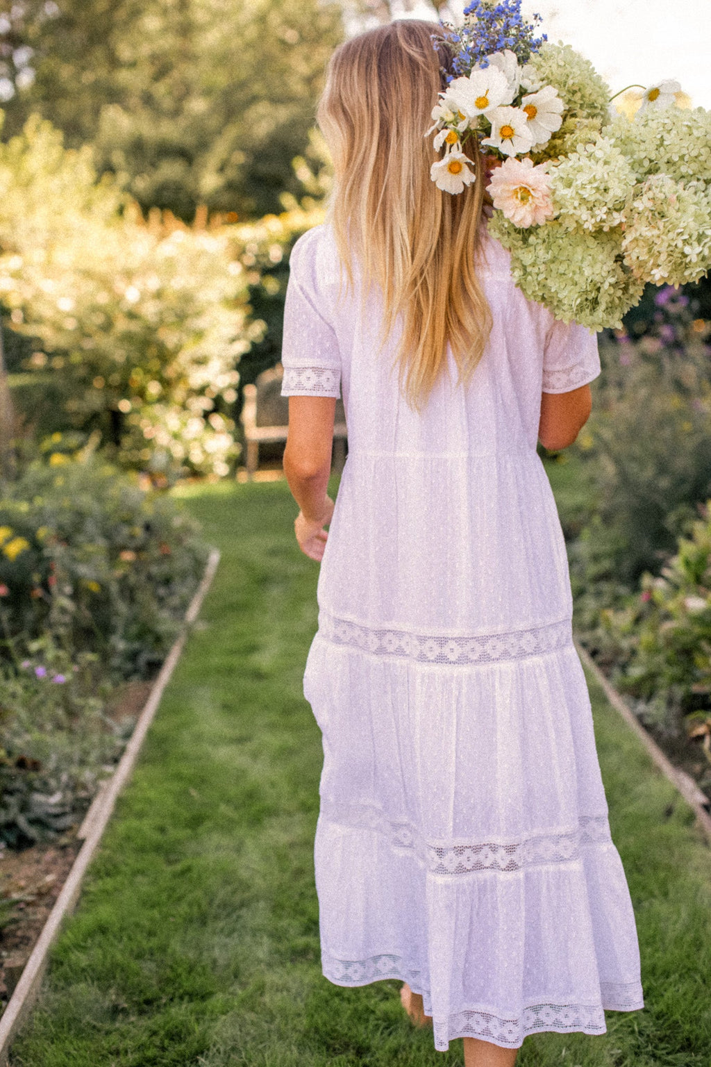 Eve Dress - White Dobby