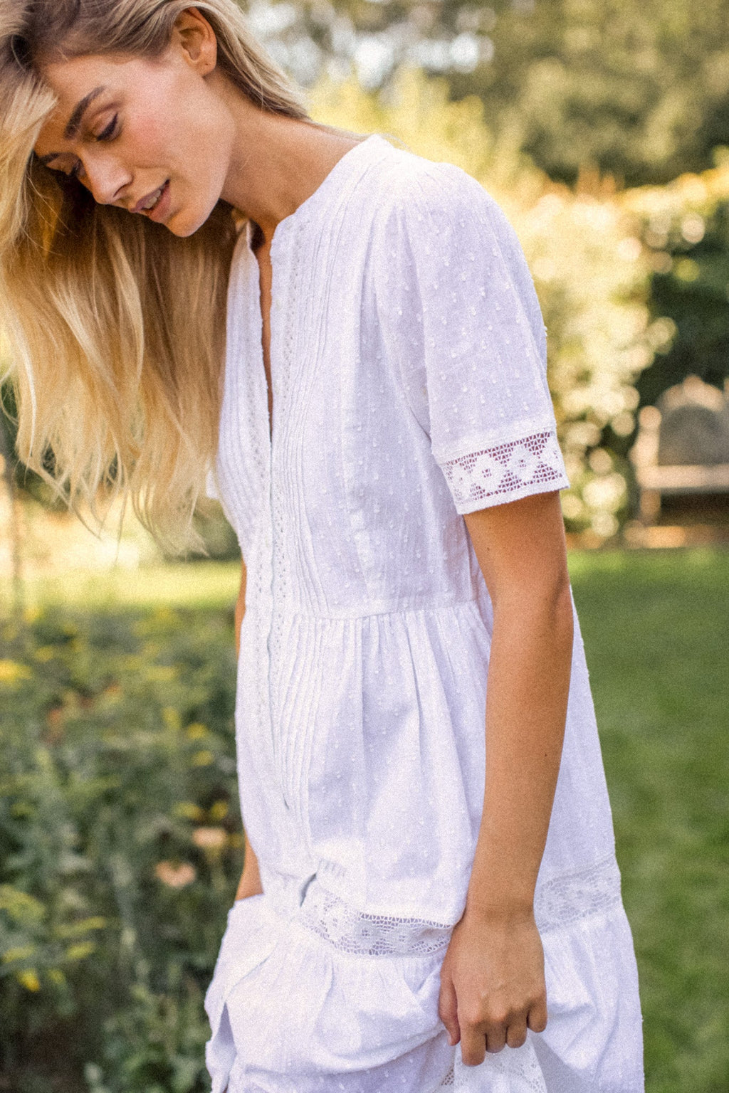 Eve Dress - White Dobby