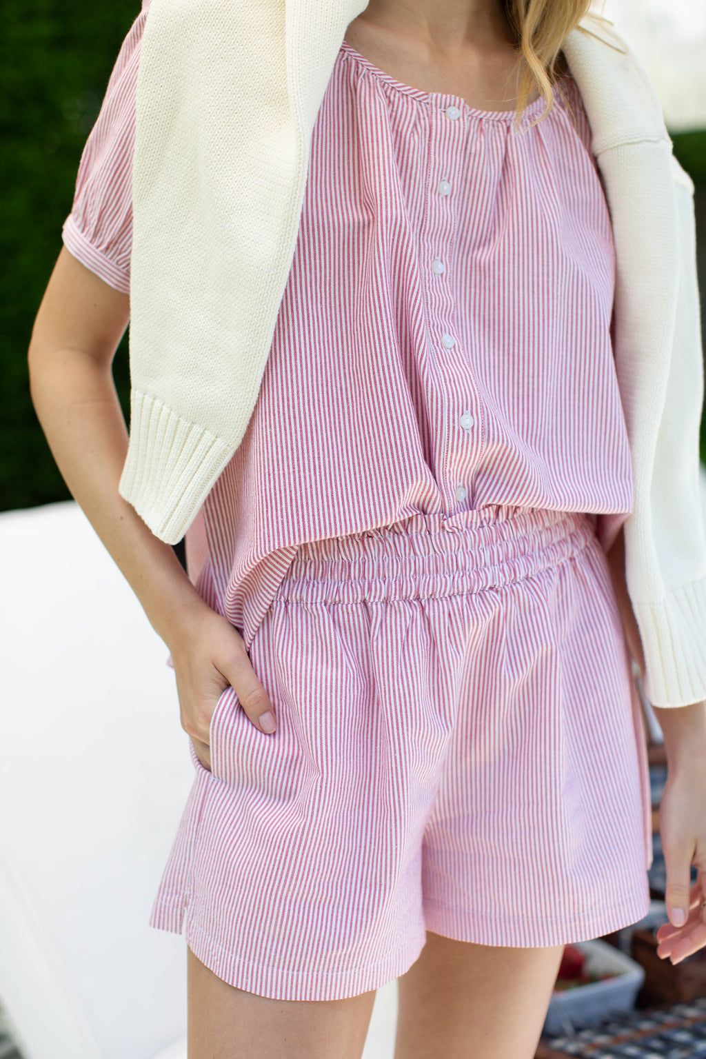 Ava Shorts - Red/White Stripe
