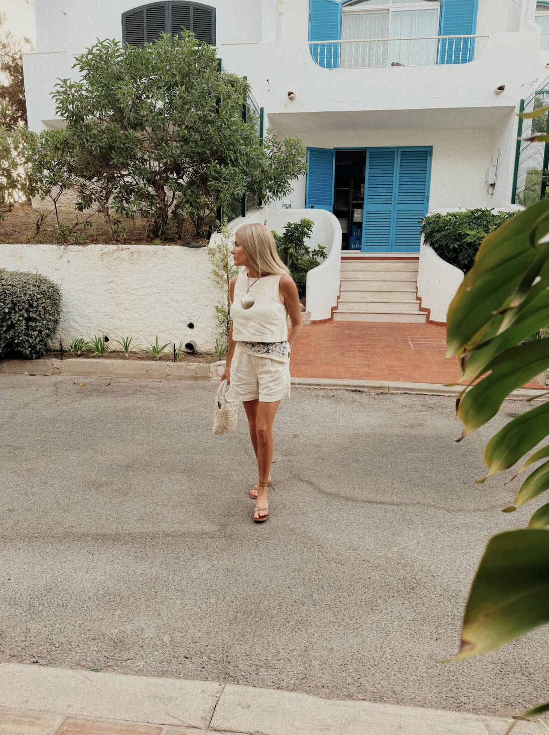 Josie Cotton-Linen Tank - Ivory