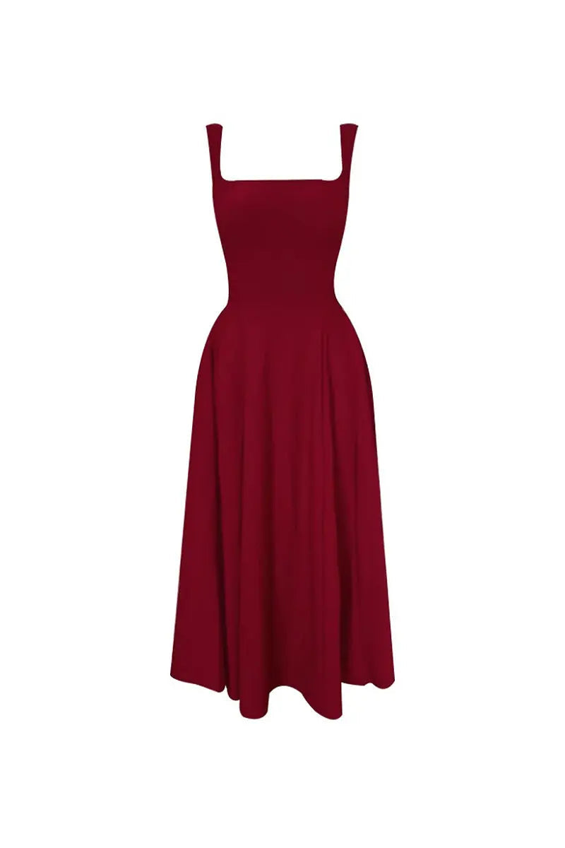 Square Neck White Graduation Dress