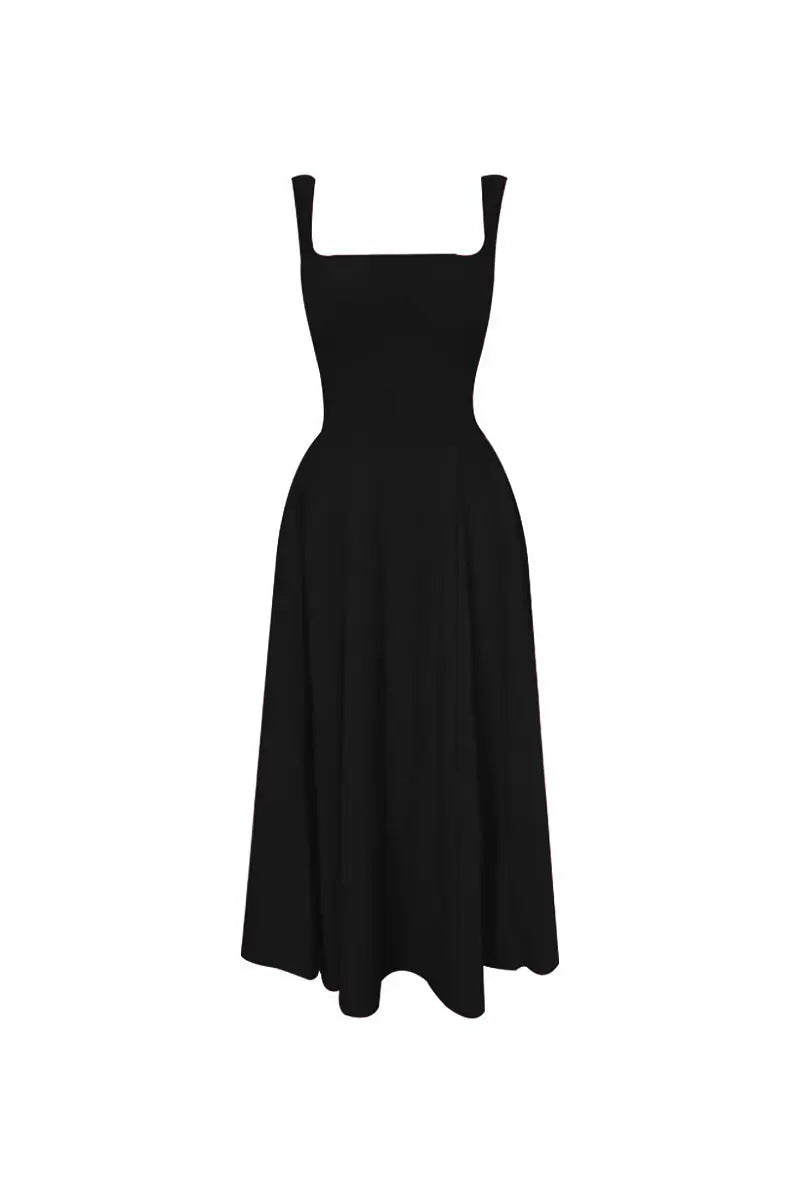 Square Neck White Graduation Dress