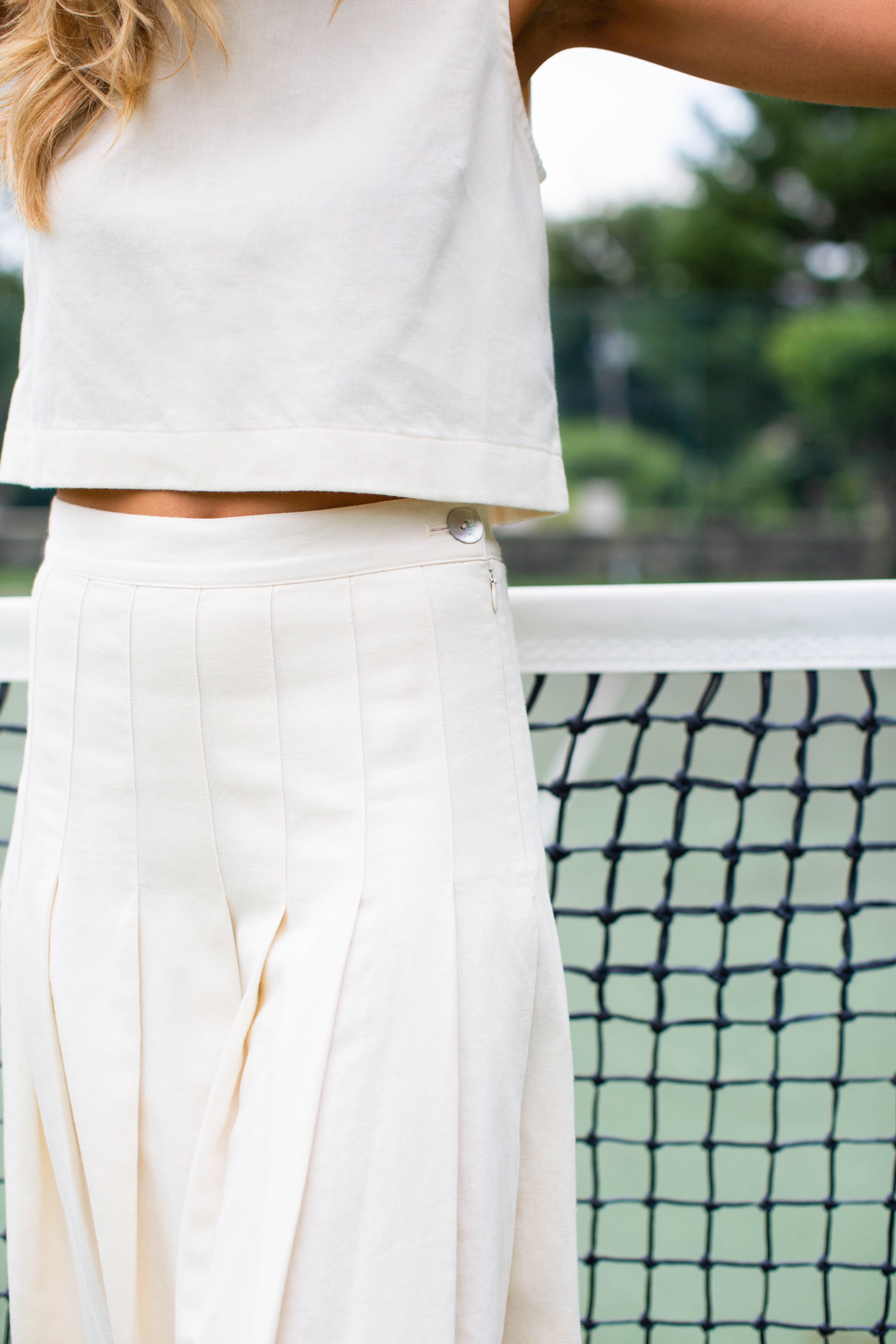 Bridget Cotton-Linen Skirt - Ivory