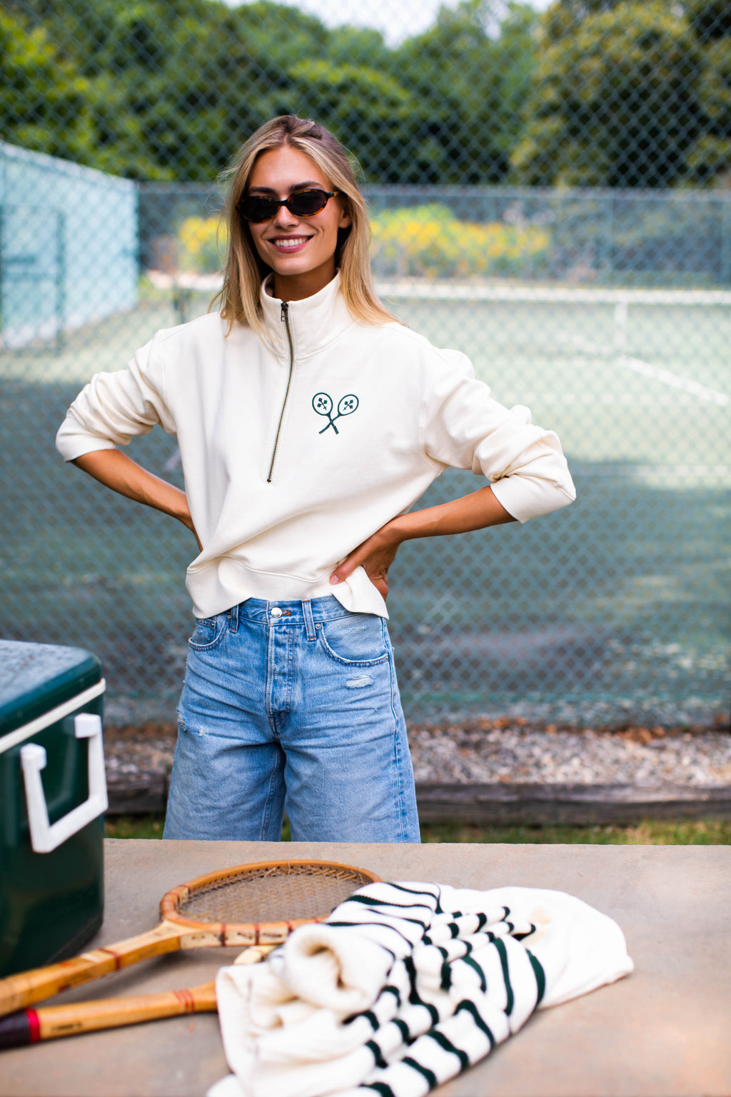 Marea Tennis Quarter Zip - Ivory