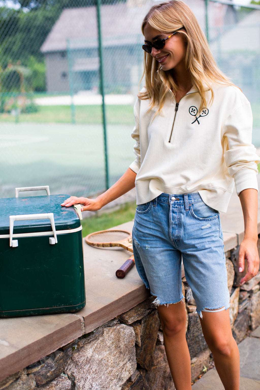 Marea Tennis Quarter Zip - Ivory