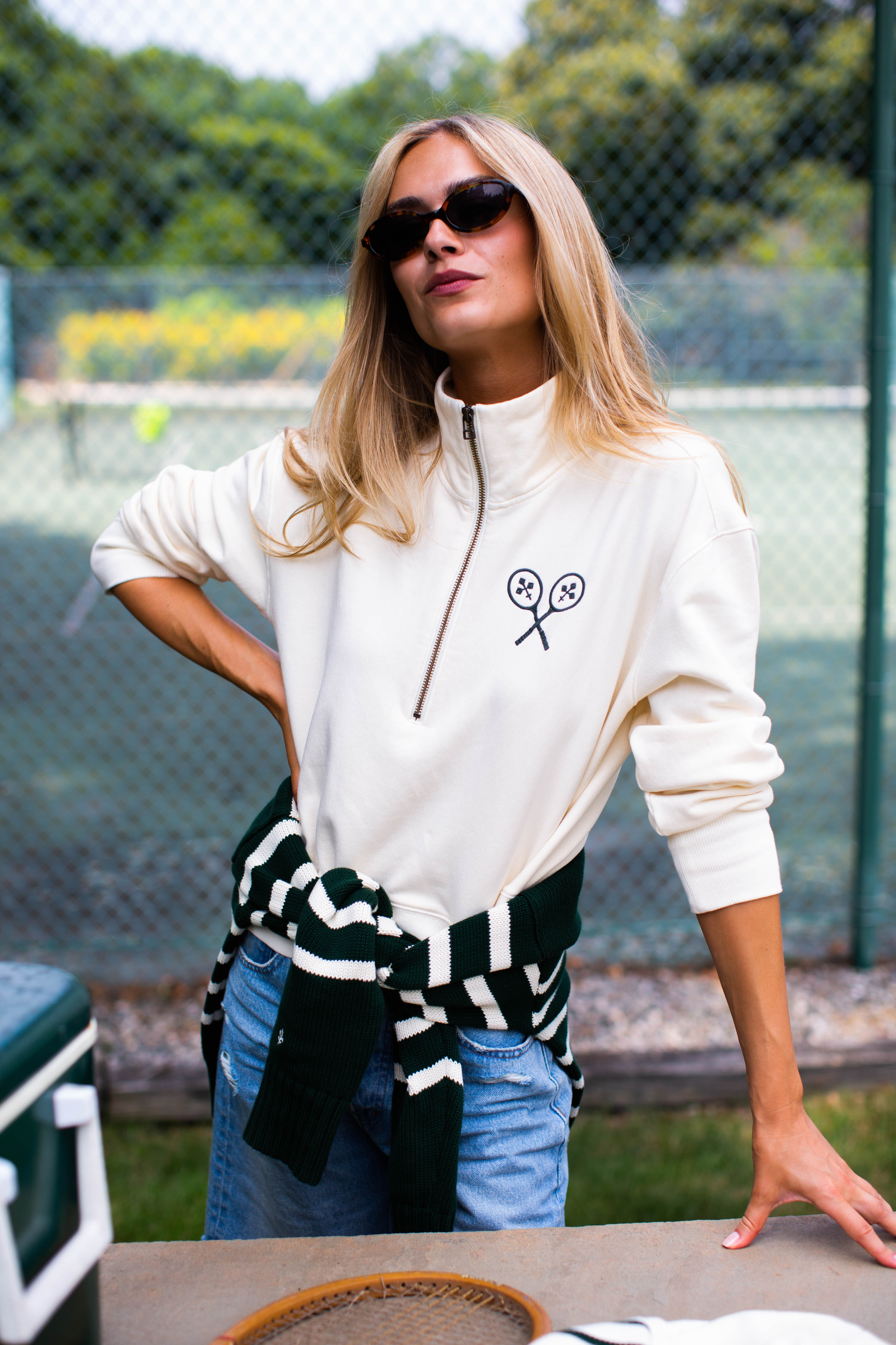 Marea Tennis Quarter Zip - Ivory