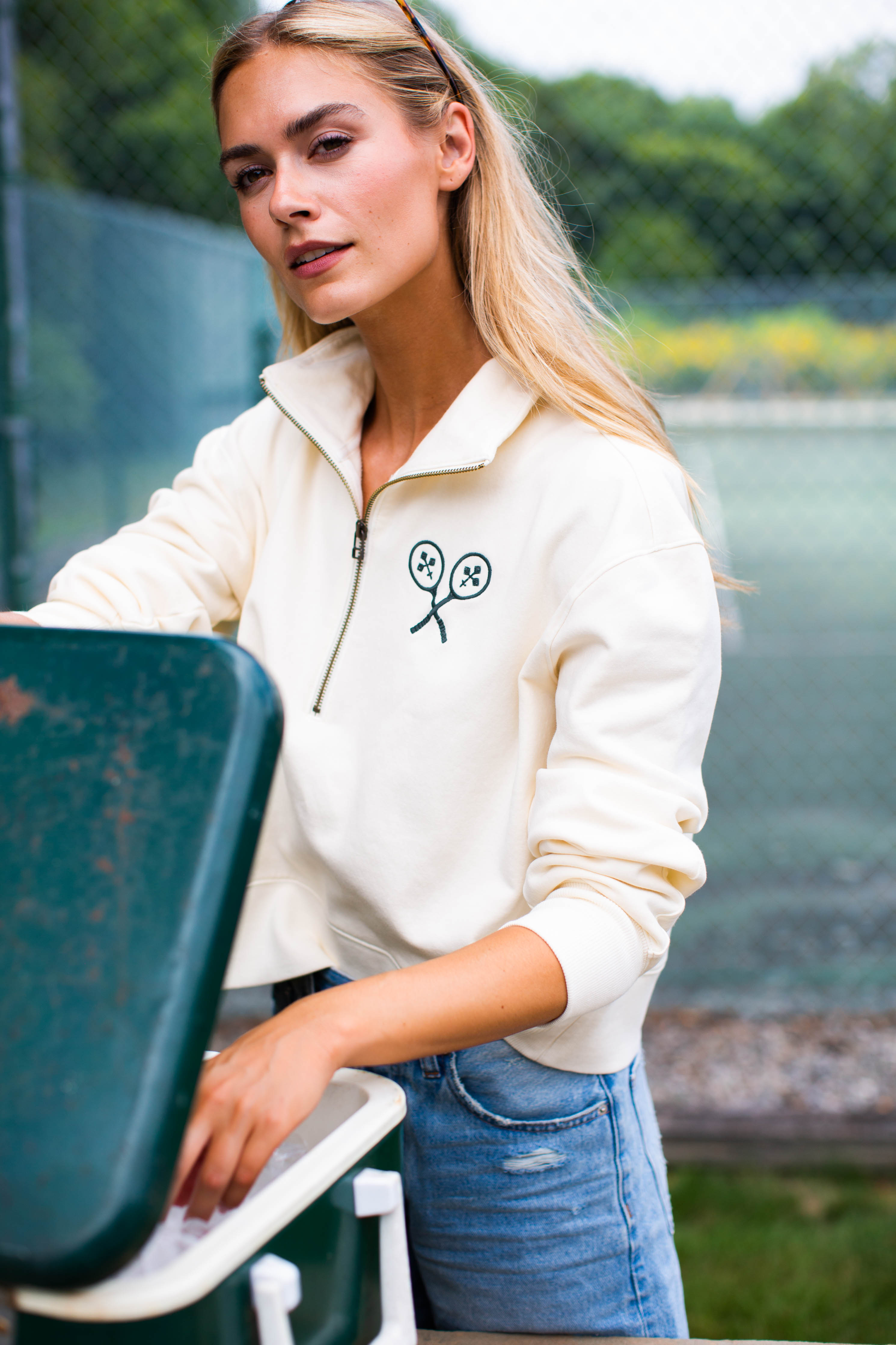 Marea Tennis Quarter Zip - Ivory