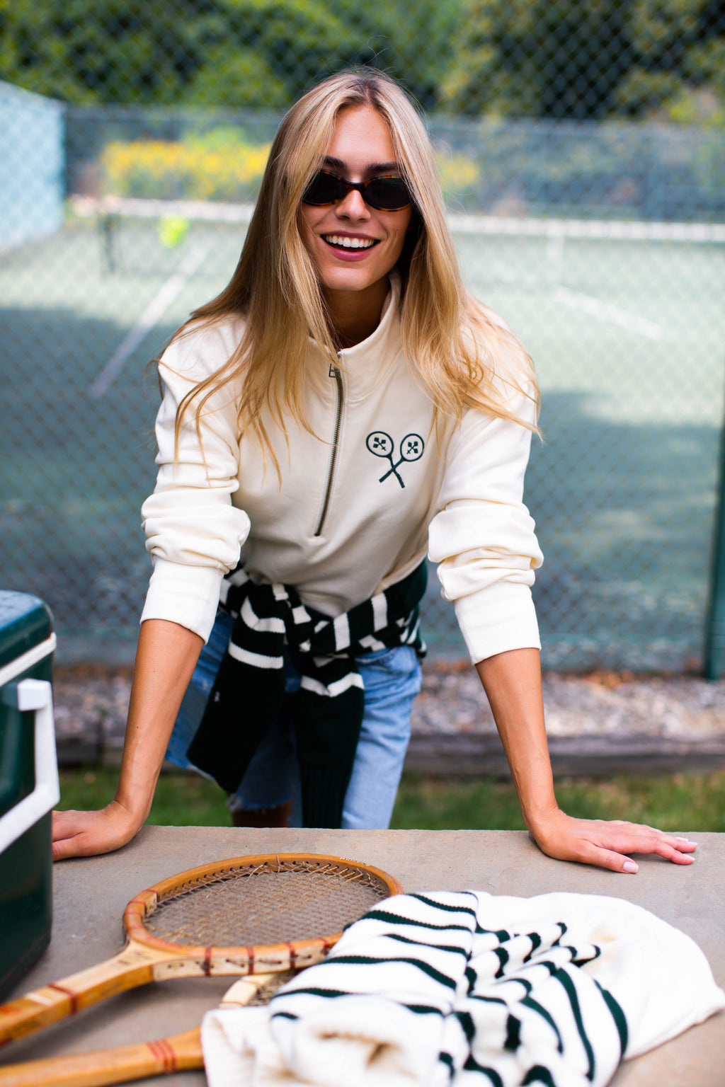 Marea Tennis Quarter Zip - Ivory