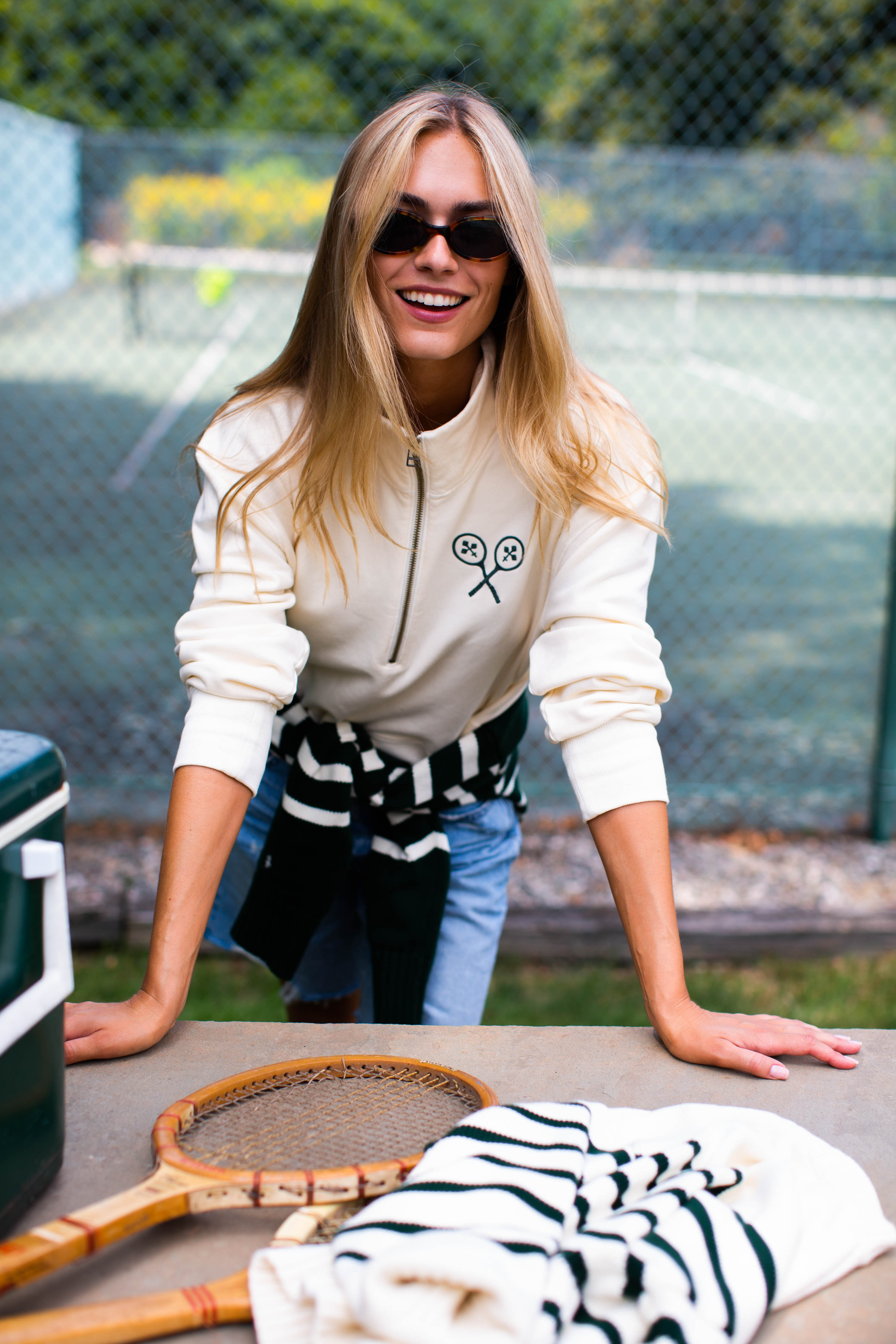 Marea Tennis Quarter Zip - Ivory